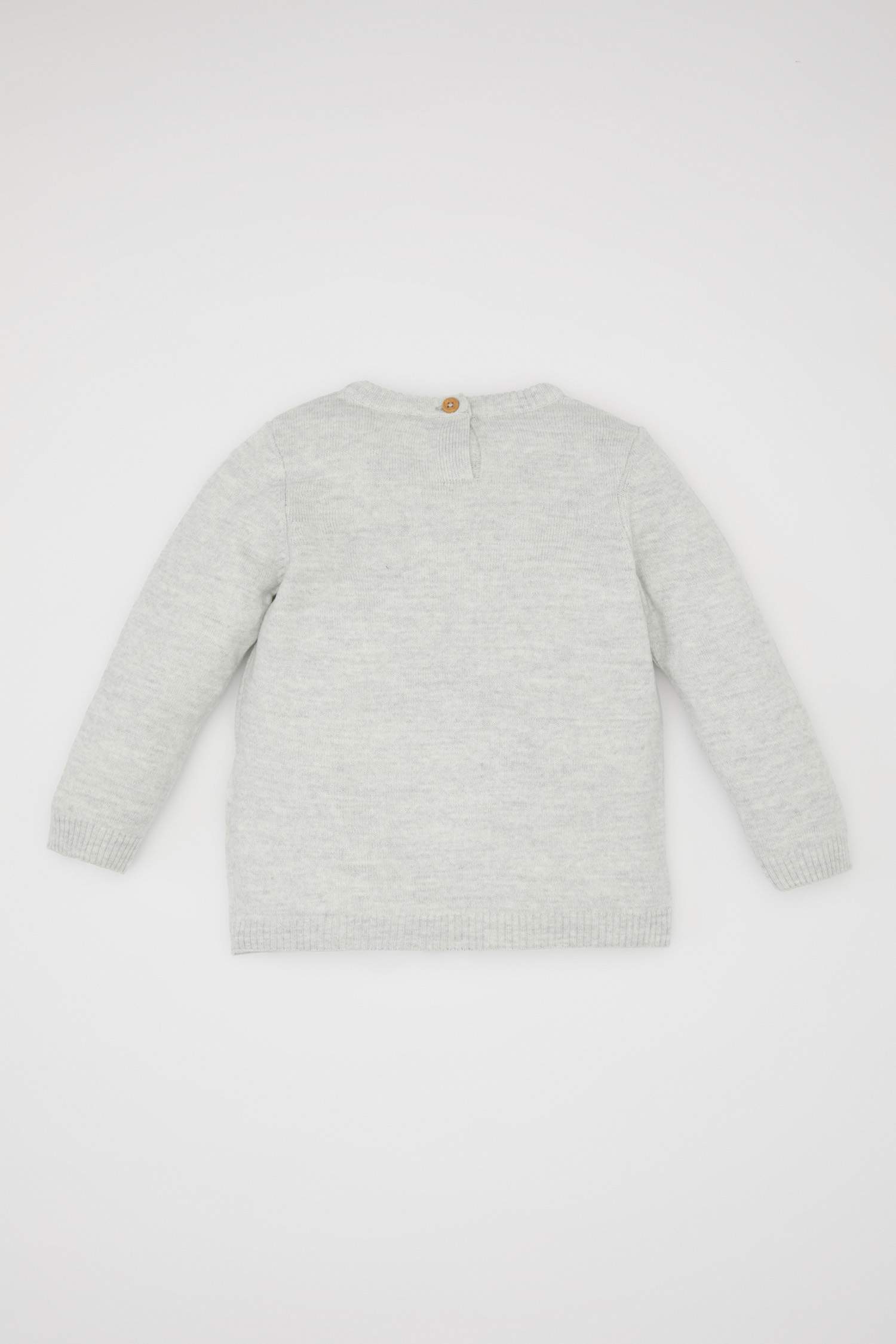 Erkek Bebek Bisiklet Yaka Basic Düz Triko Kazak