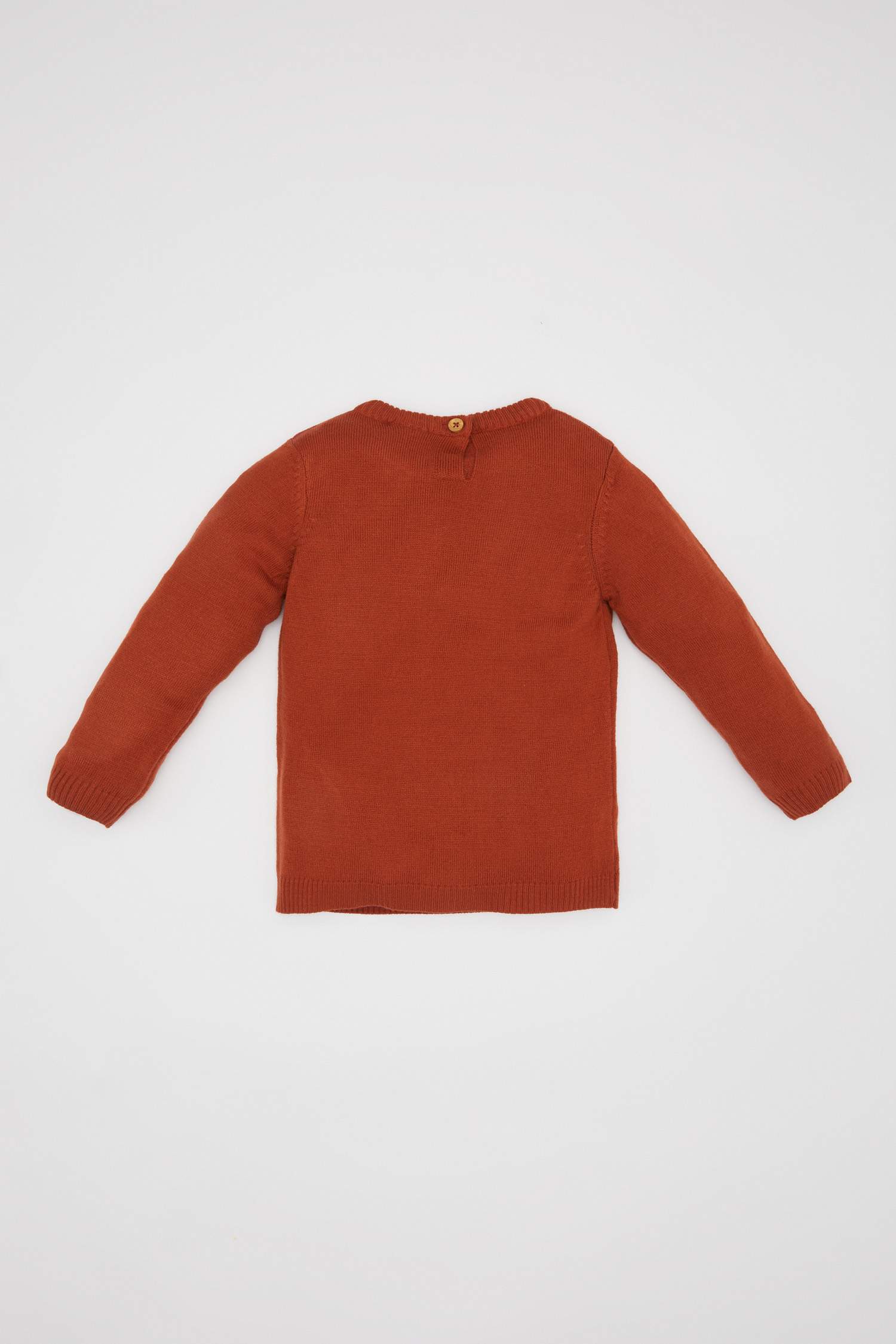 Erkek Bebek Bisiklet Yaka Basic Düz Triko Kazak