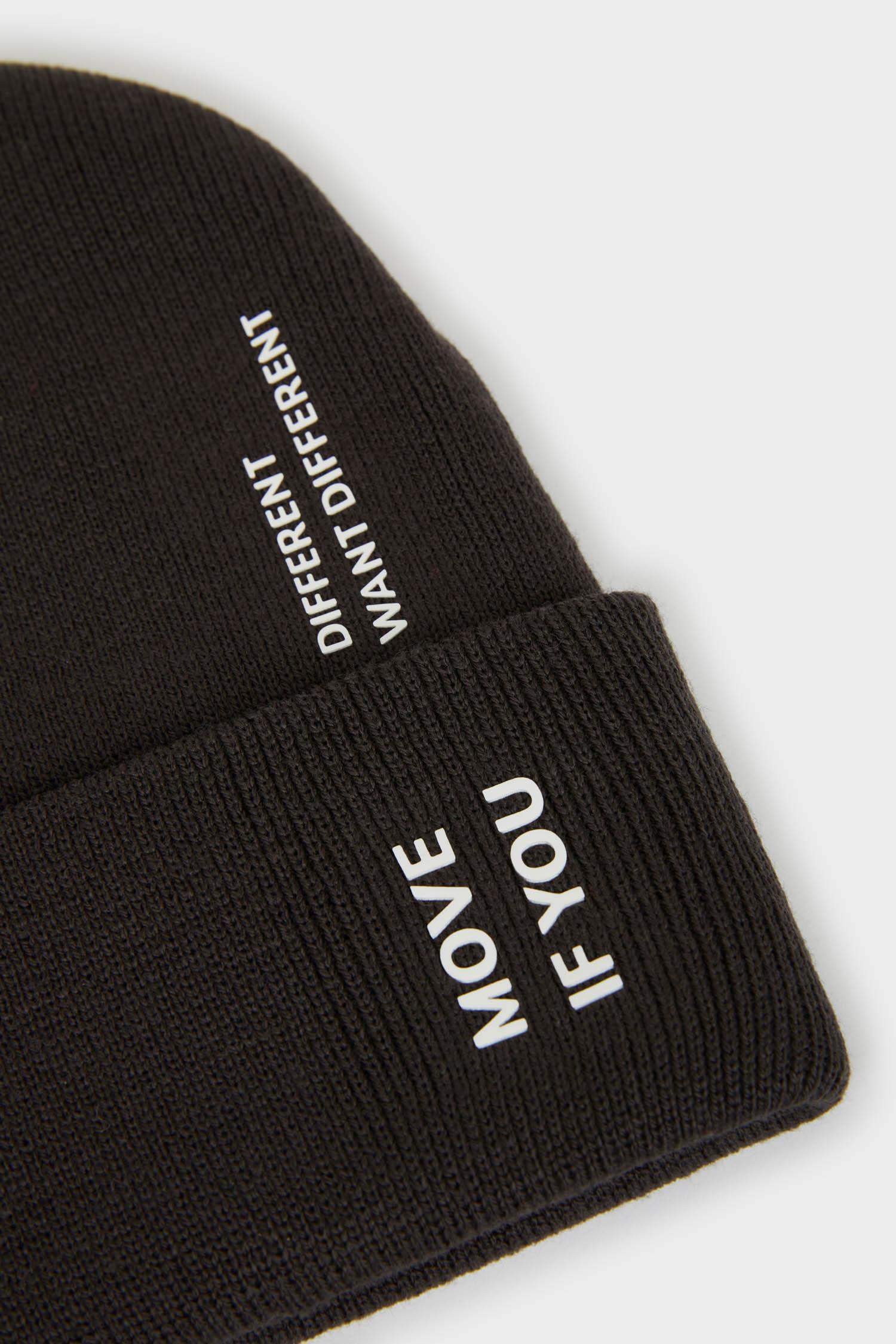 Erkek Baskılı Triko Bere