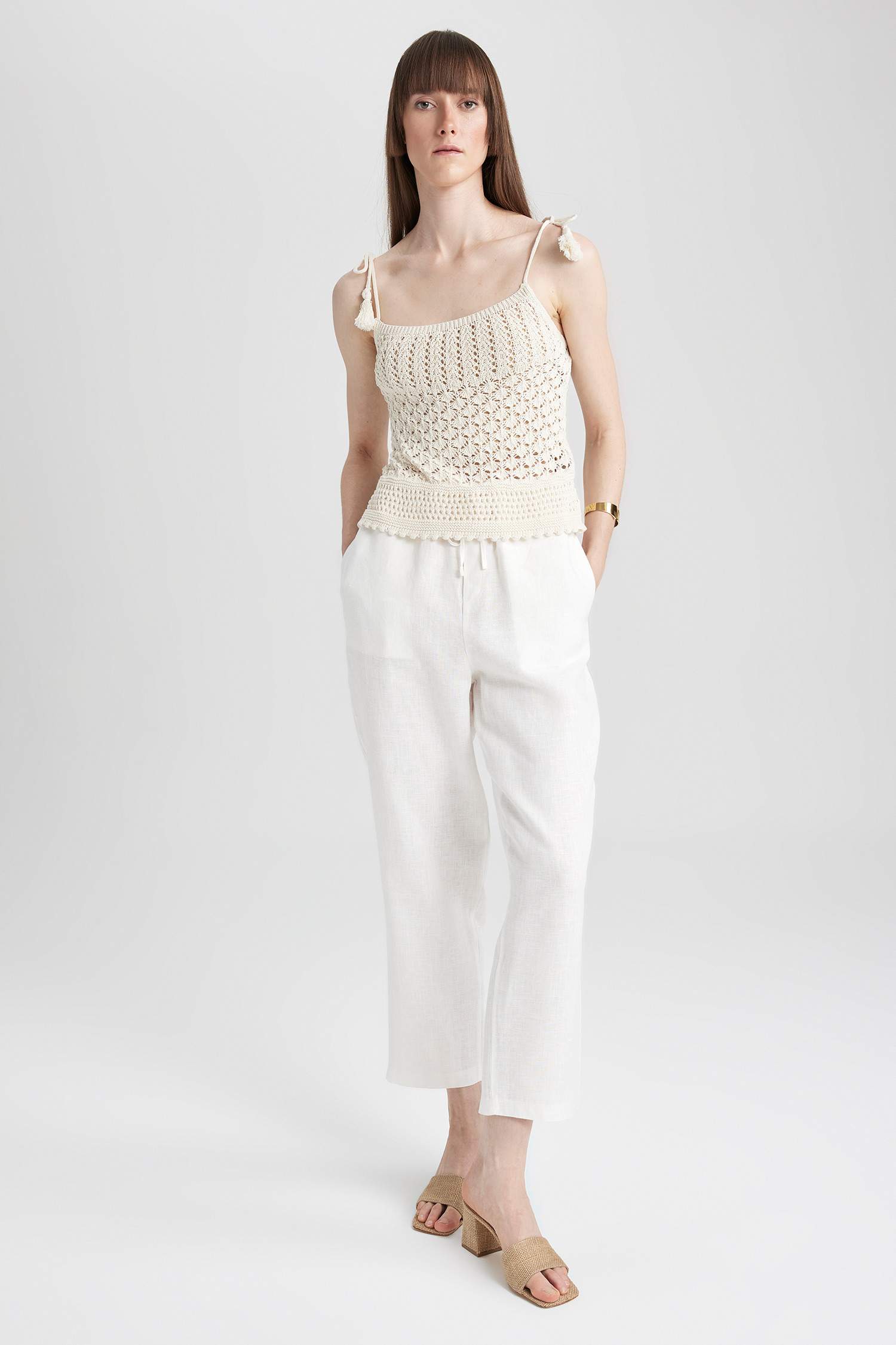 Jogger Short Leg Linen Trousers