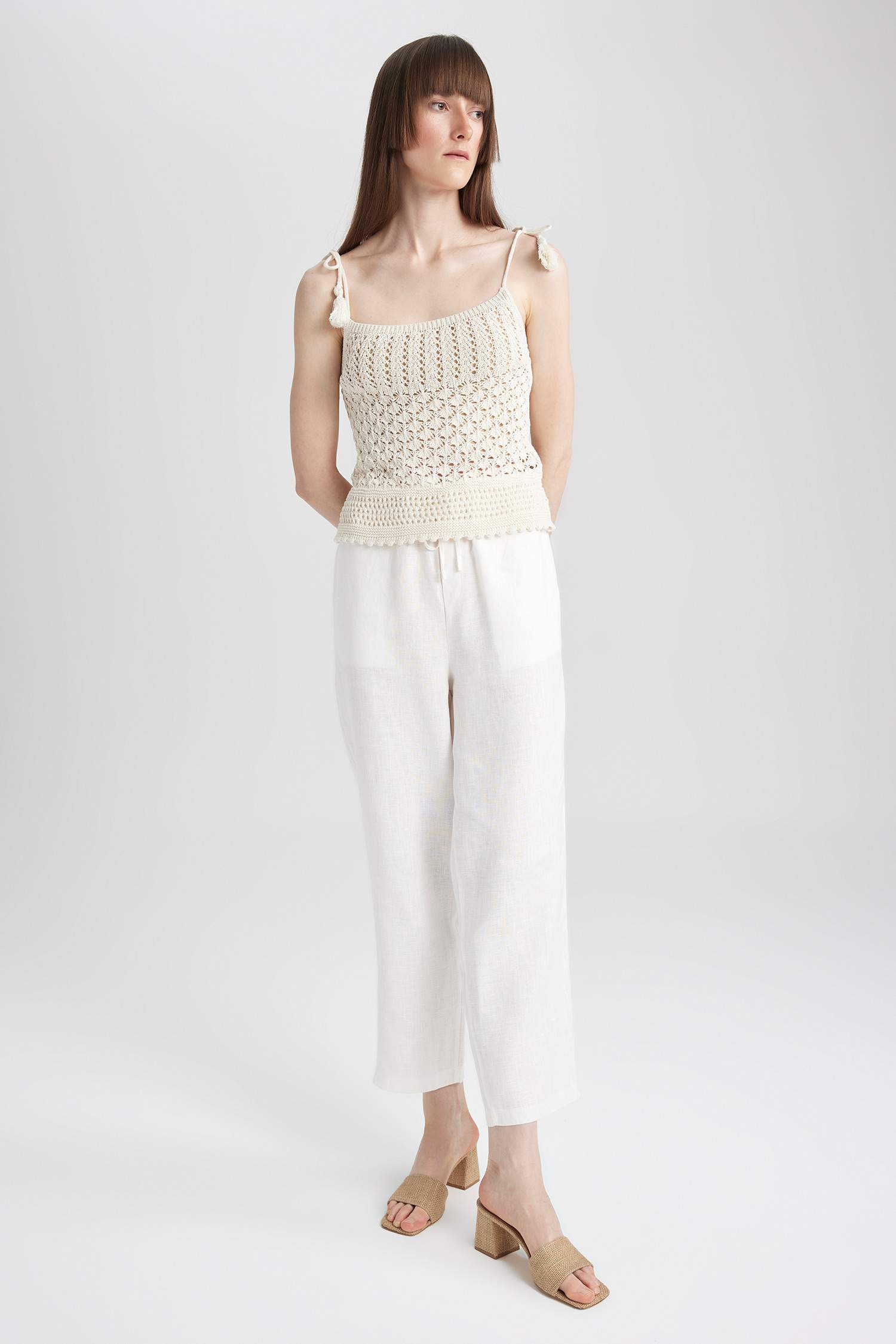 Jogger Short Leg Linen Trousers