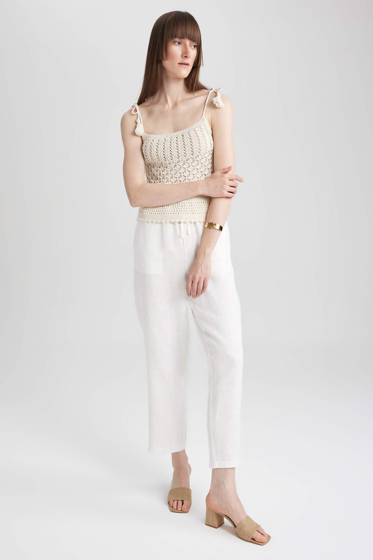 Jogger Short Leg Linen Trousers