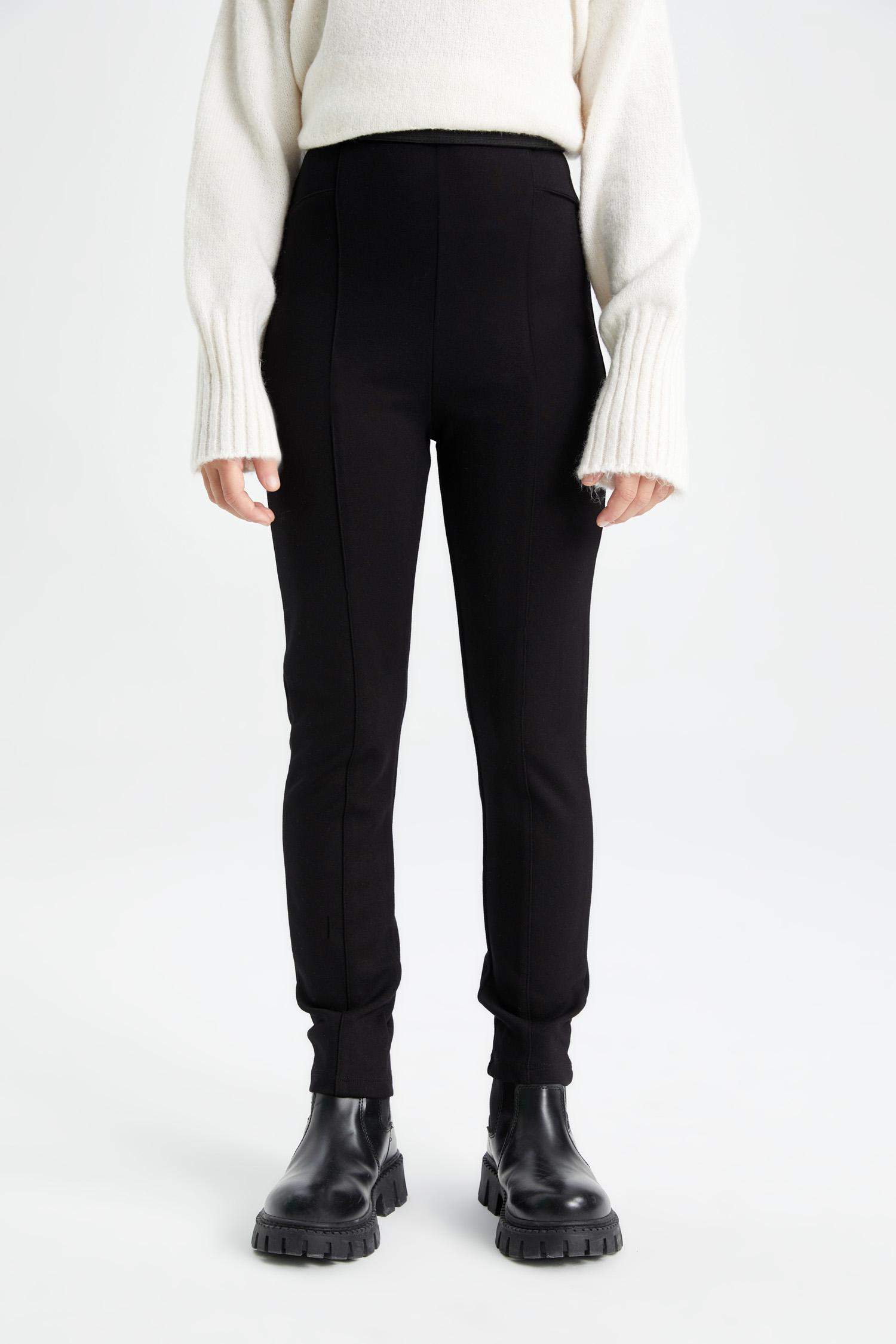 Kız Çocuk Okul Uzun Boy Düz Paça Siyah Tayt