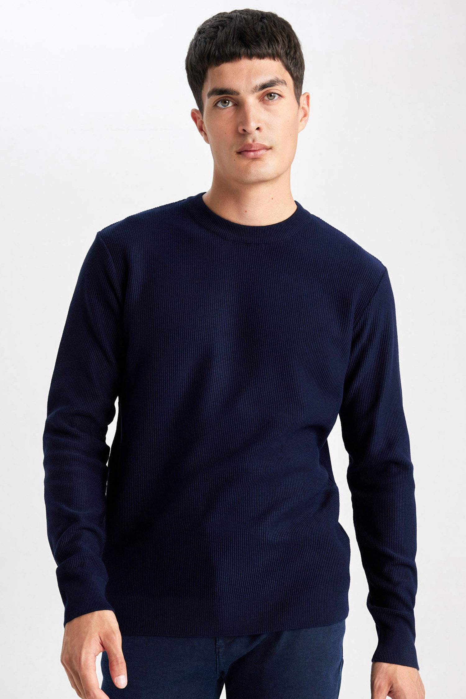 Standard Fit Crew Neck Knitted Pullover