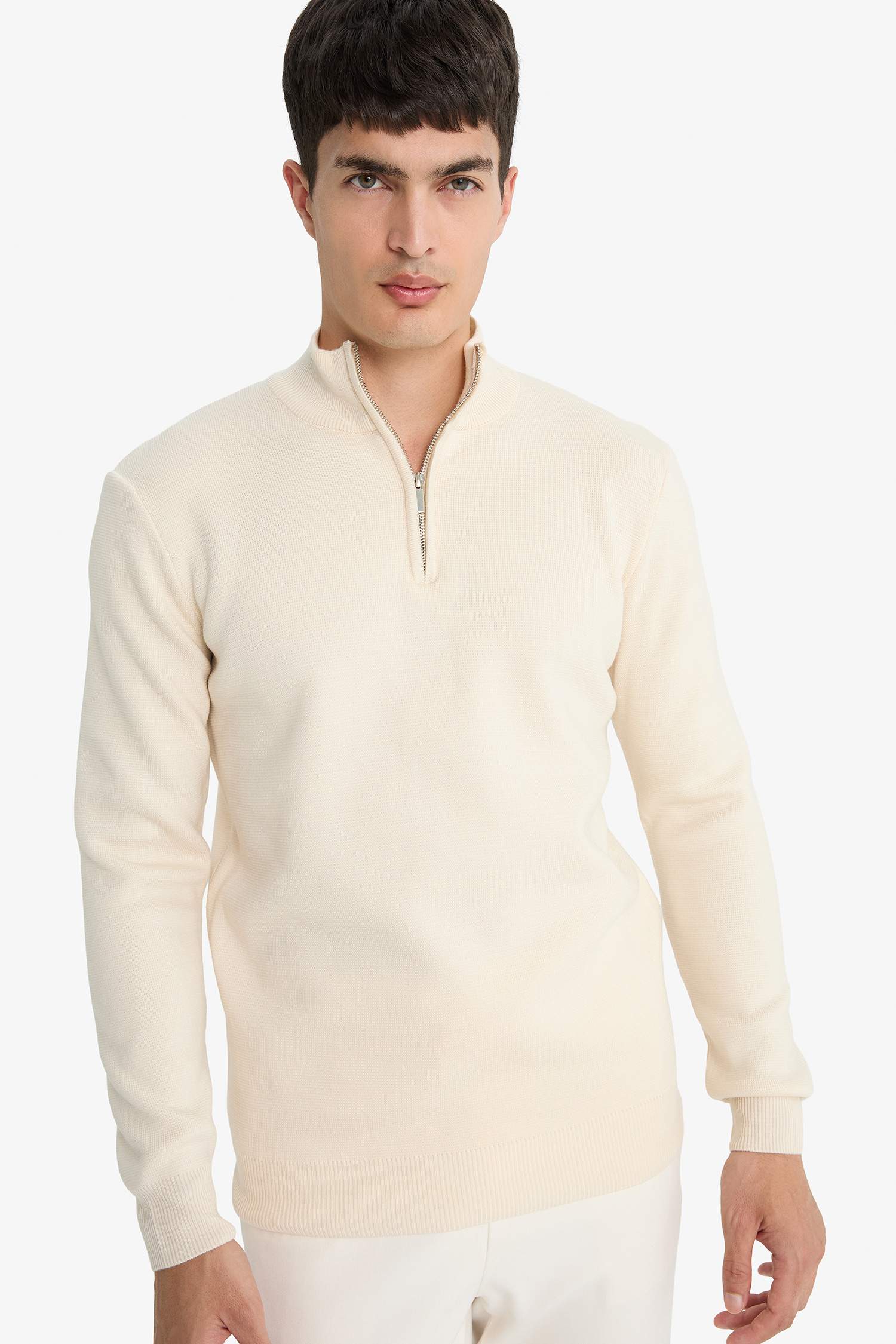 TFW49 MOCK NECK HALF ZIP BEIGE サイズS s-l400.jpg