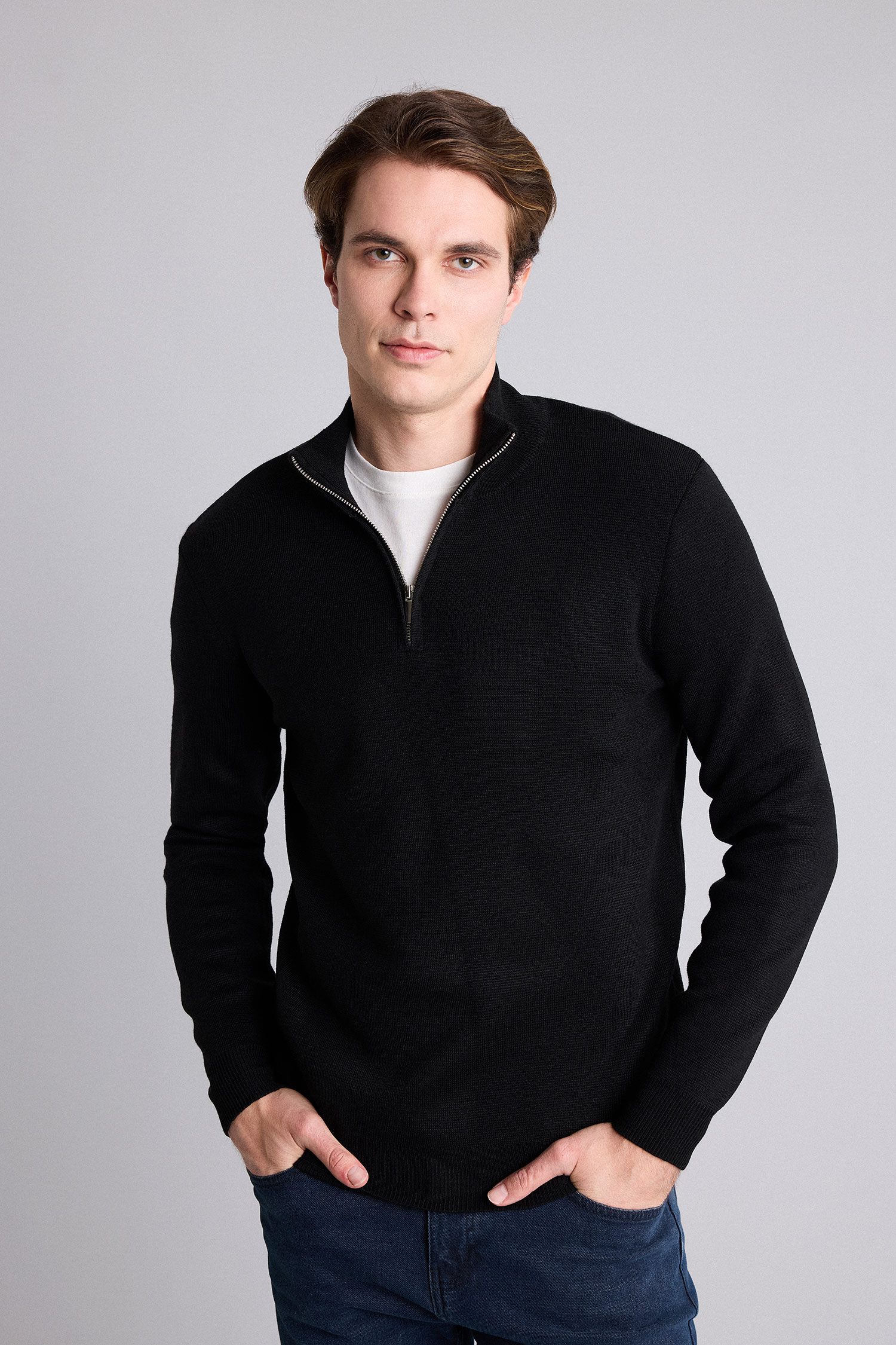 DeFacto Standart Fit Basic Triko Kazak
