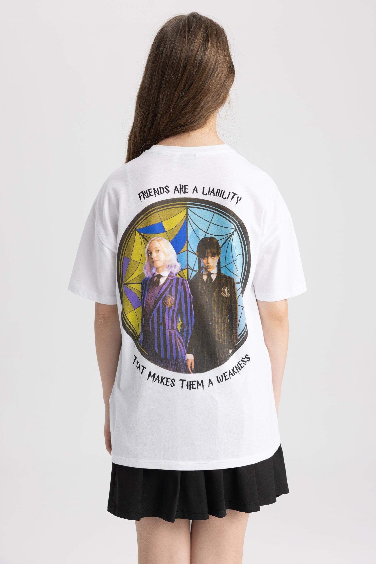 Футболка оверсайз Wednesday для девочек