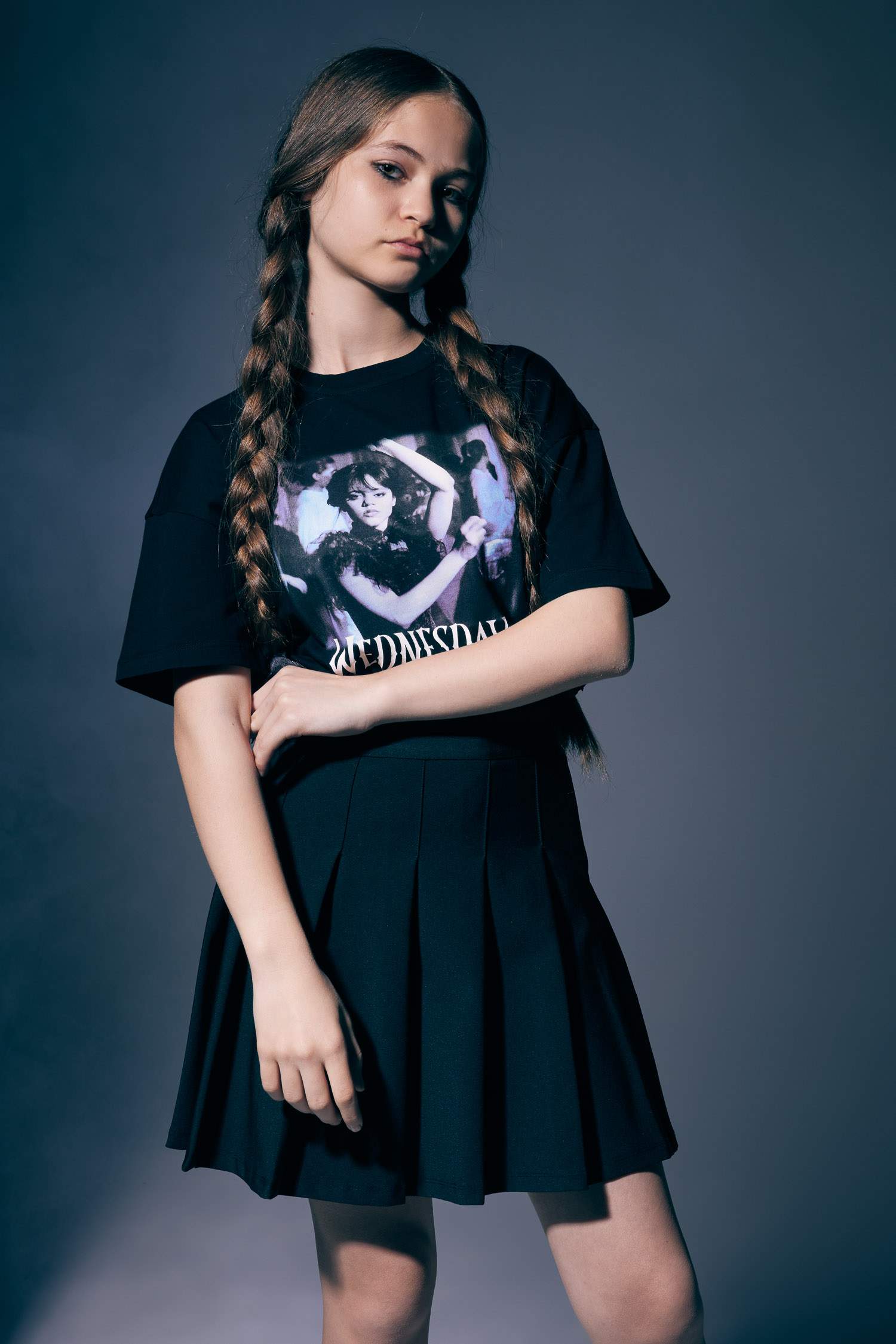 Girls Wednesday Oversize Fit Short Sleeve T-Shirt