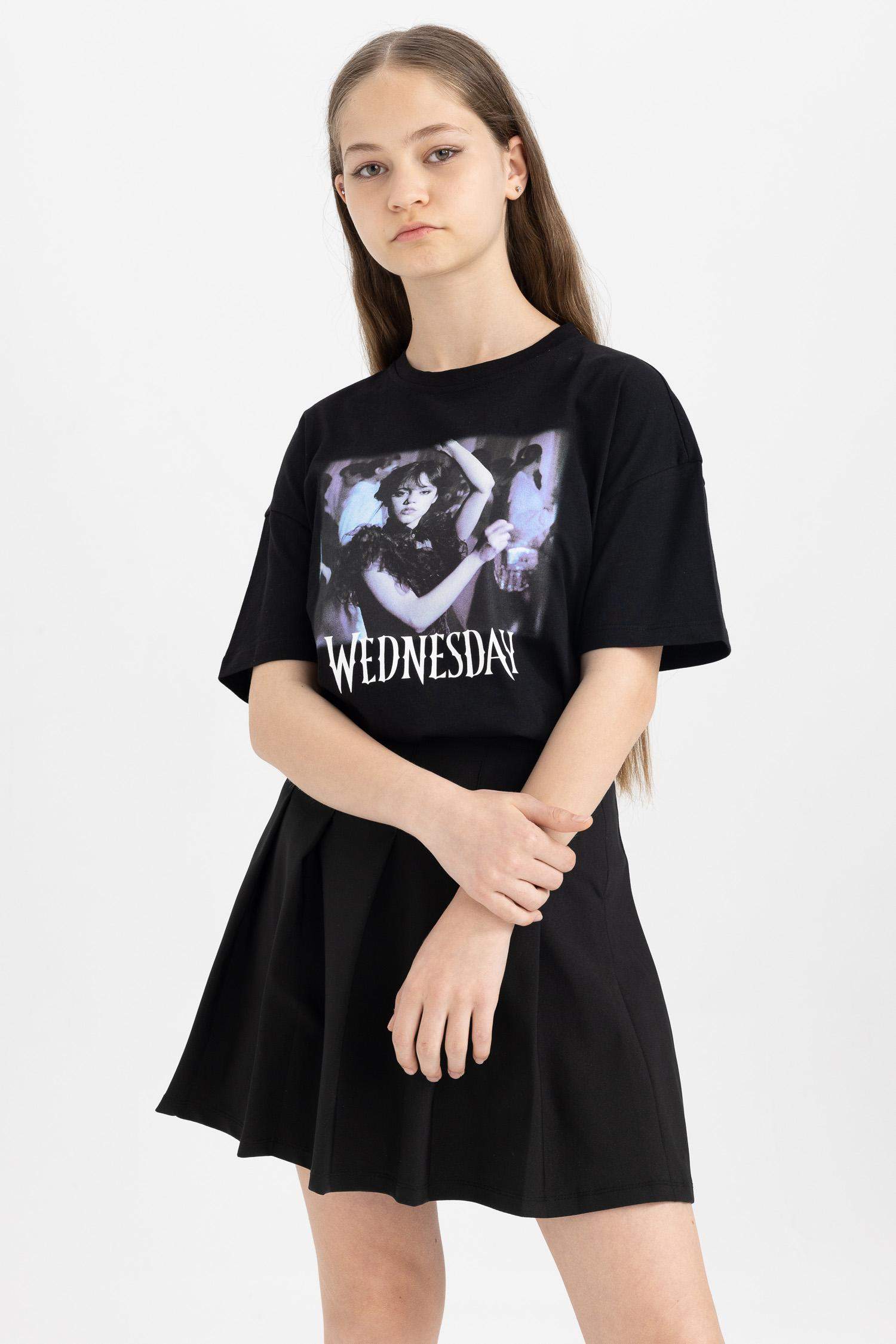 Girls Wednesday Oversize Fit Short Sleeve T-Shirt