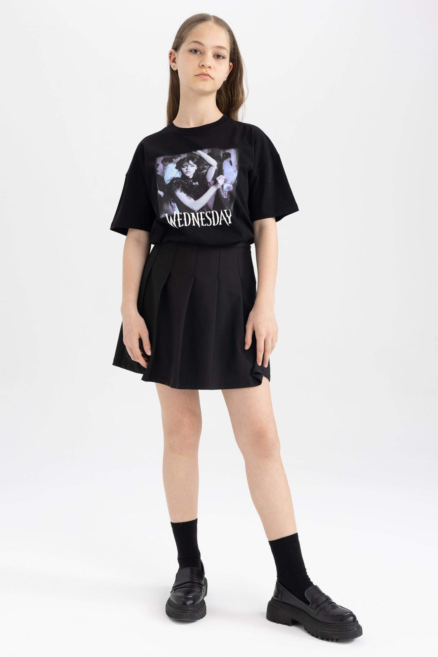Girls Wednesday Oversize Fit Short Sleeve T-Shirt