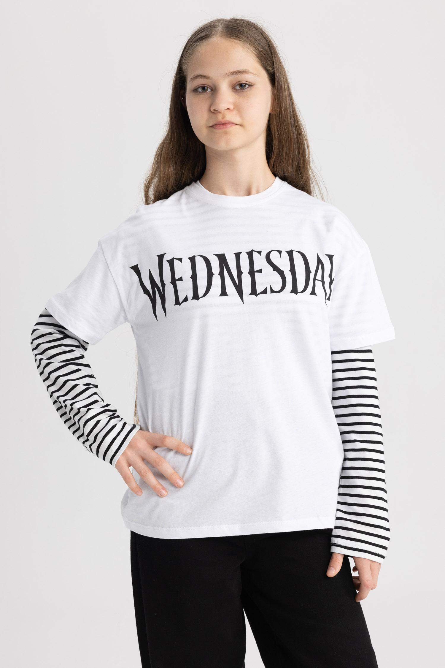 Футболка оверсайз Wednesday для девочек