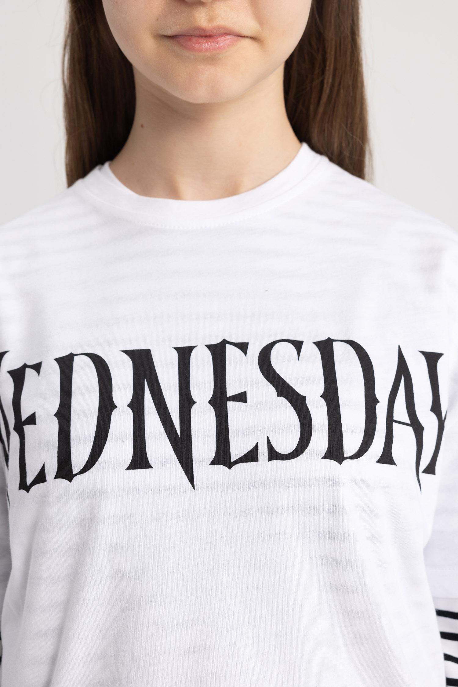 Футболка оверсайз Wednesday для девочек