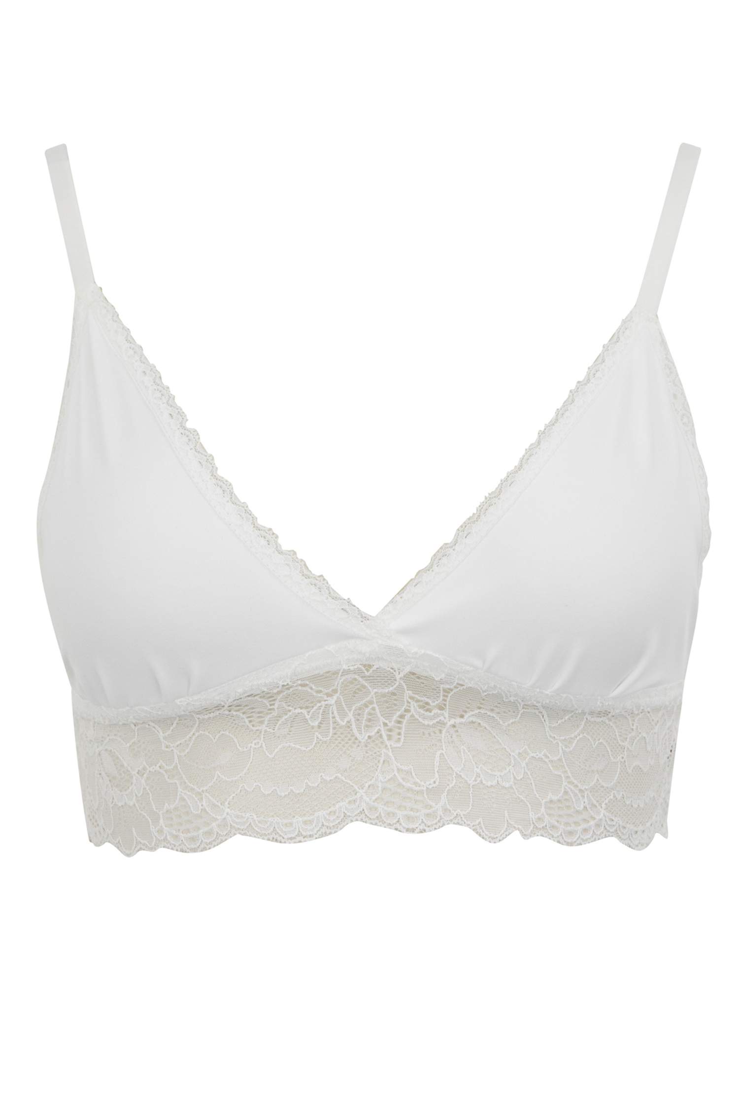 White WOMEN Fall in Love Lace Detailed Capless Padless Bra 2817678 ...