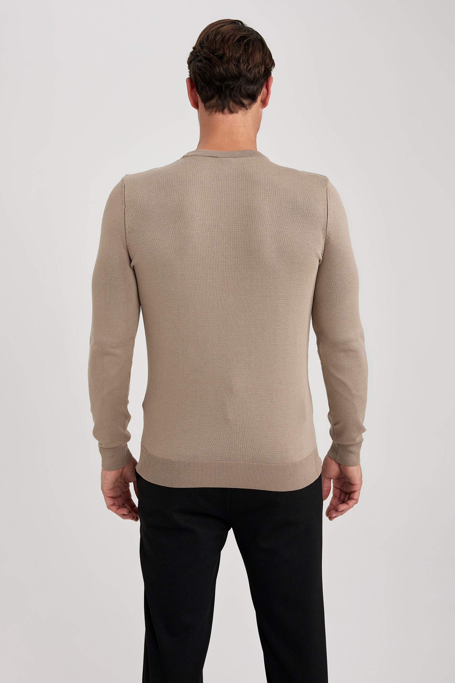 Regular Fit Crew Neck Basic Knitted Comfortable Knitted Pullover