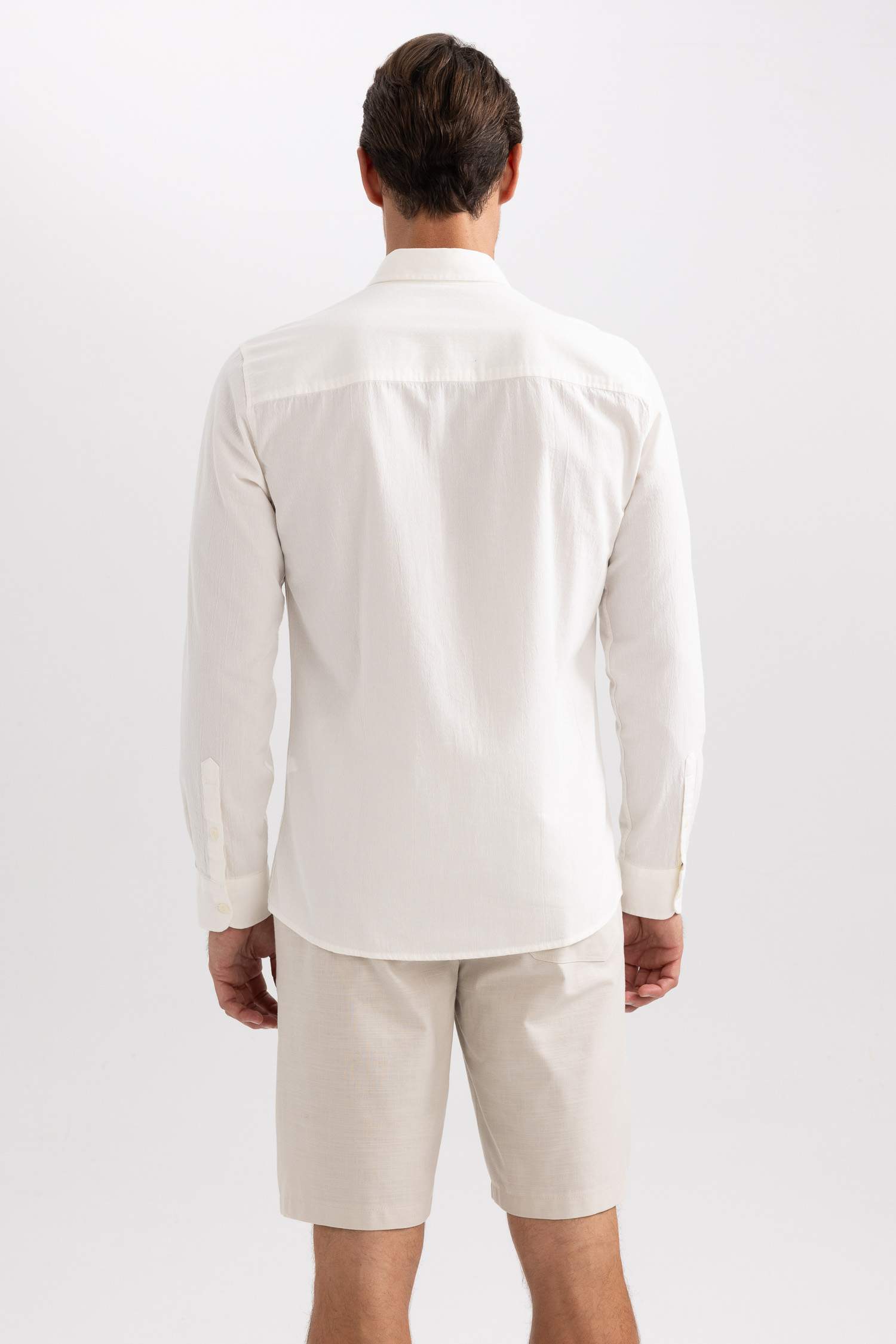 قميص بولو كم طويل سليم فيت