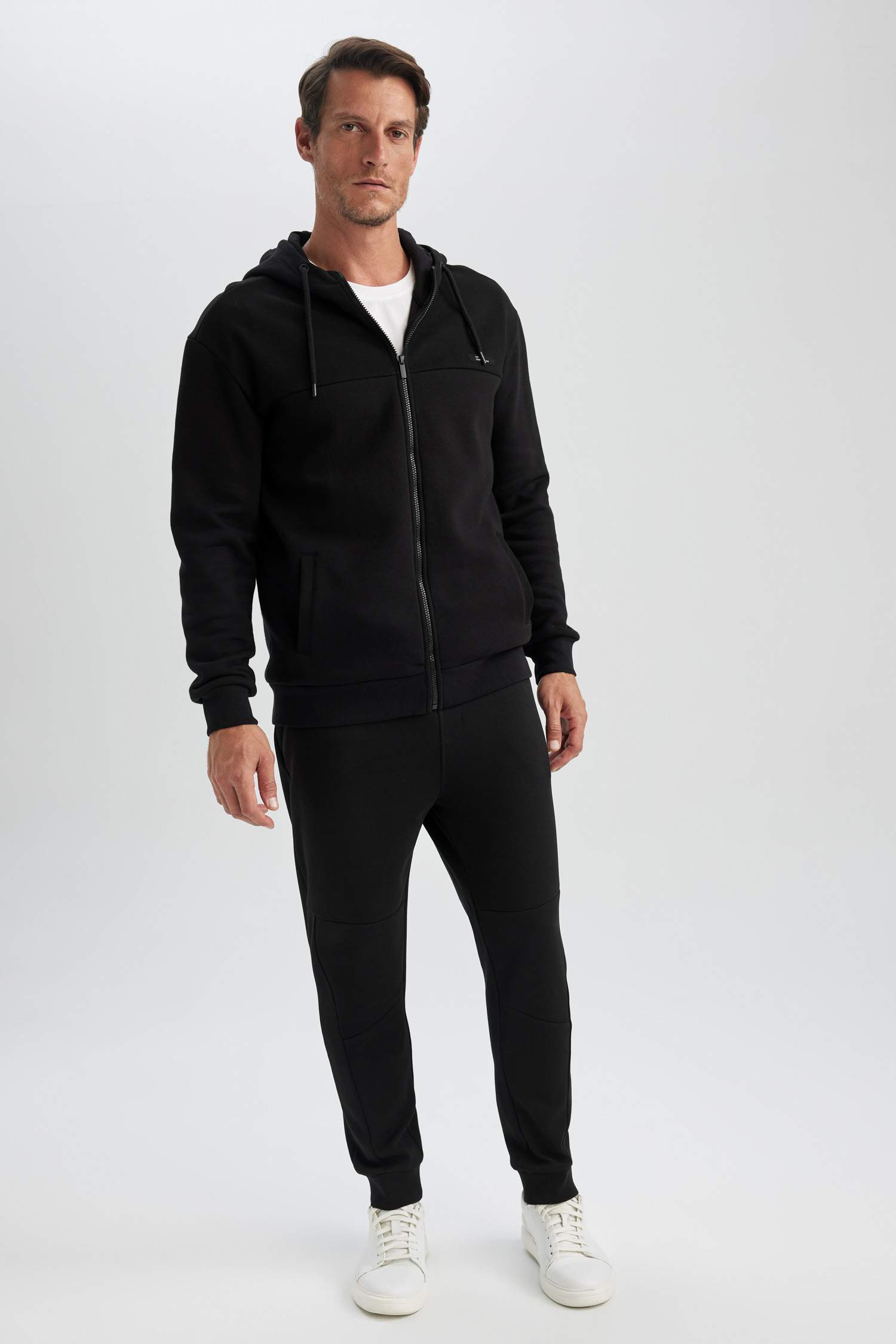 Relax Fit Hooded Zippered Sweatshirt