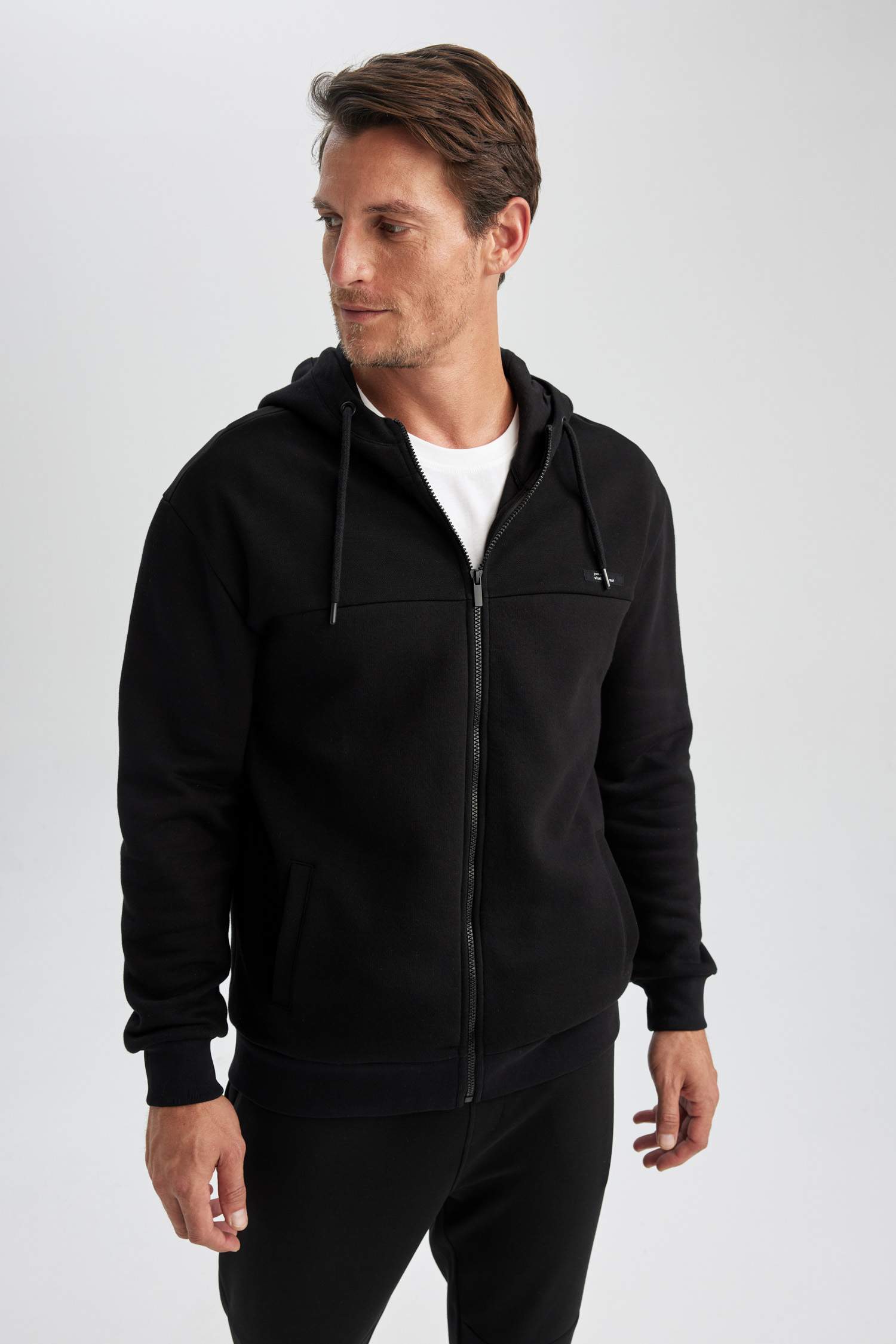 Relax Fit Hooded Zippered Sweatshirt