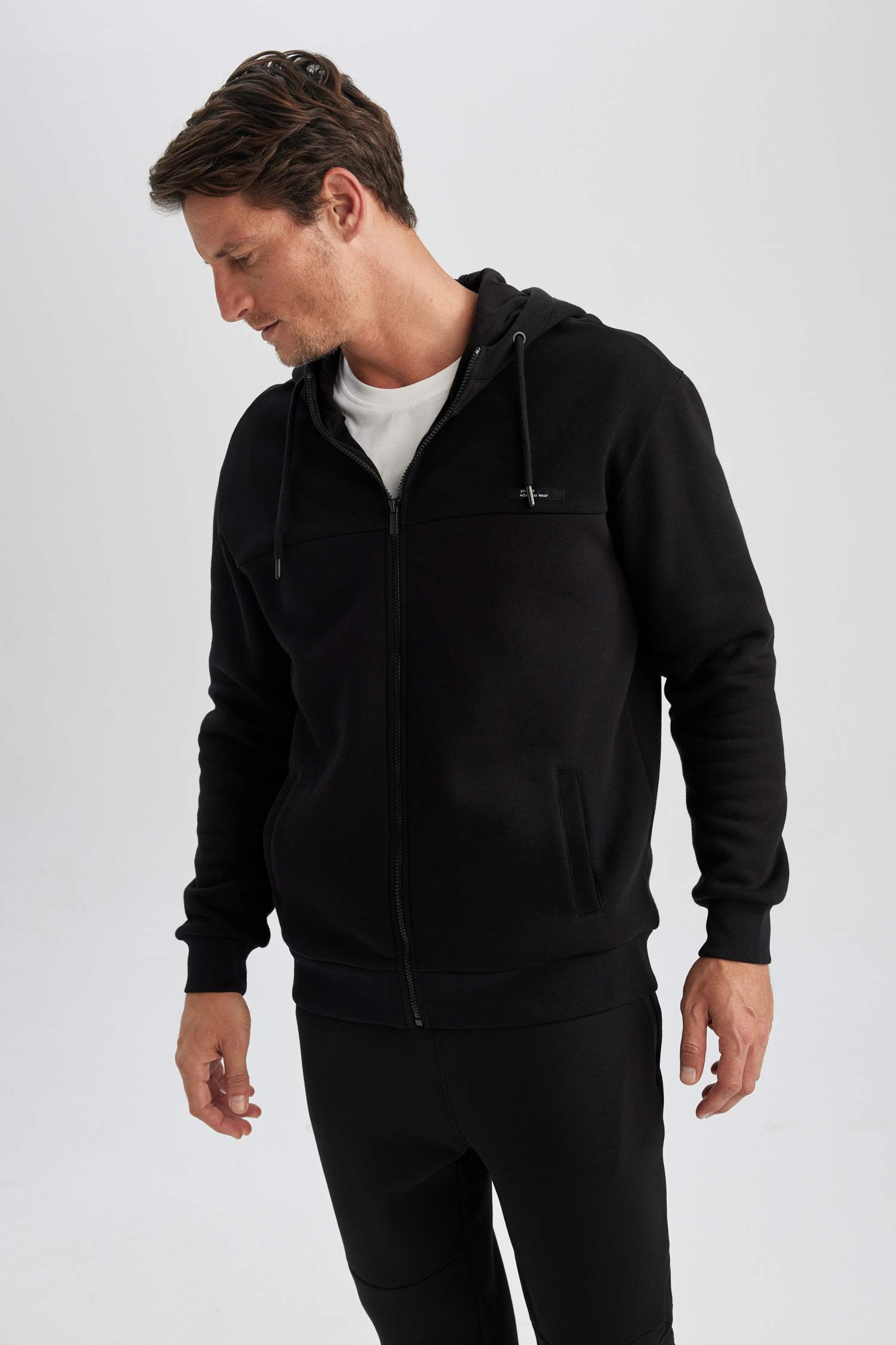 Relax Fit Hooded Zippered Sweatshirt
