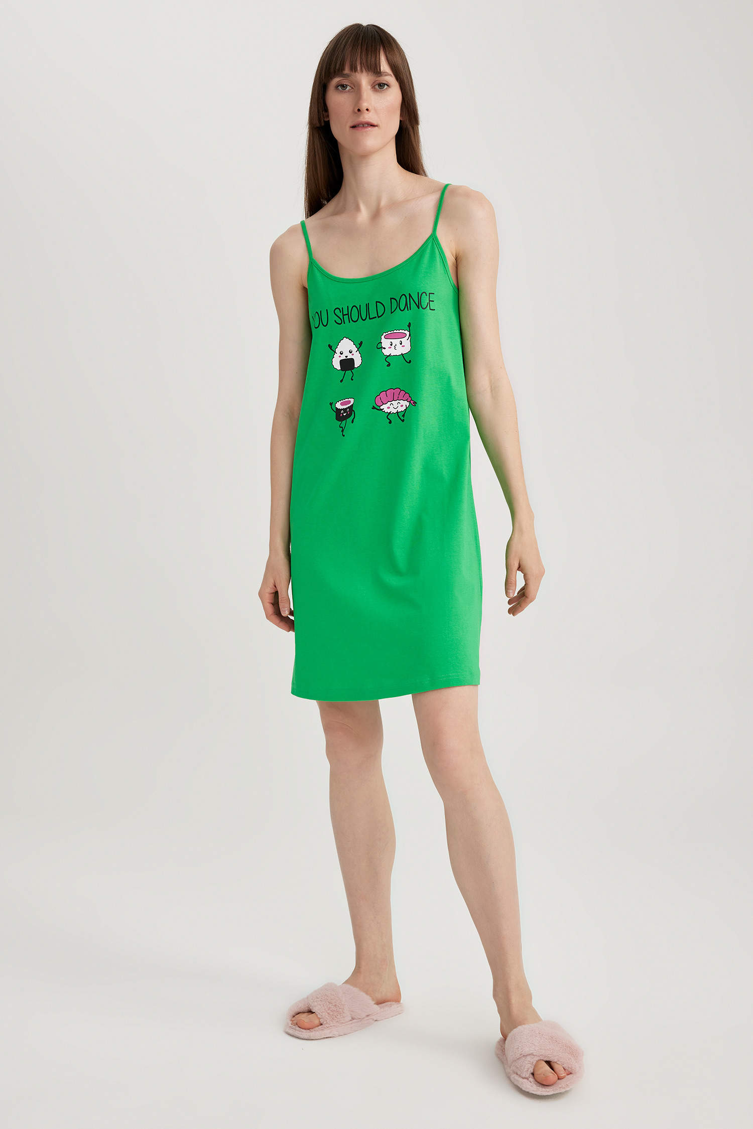 Green Woman Regular Fit Knitted Dress 2804474 | DeFacto