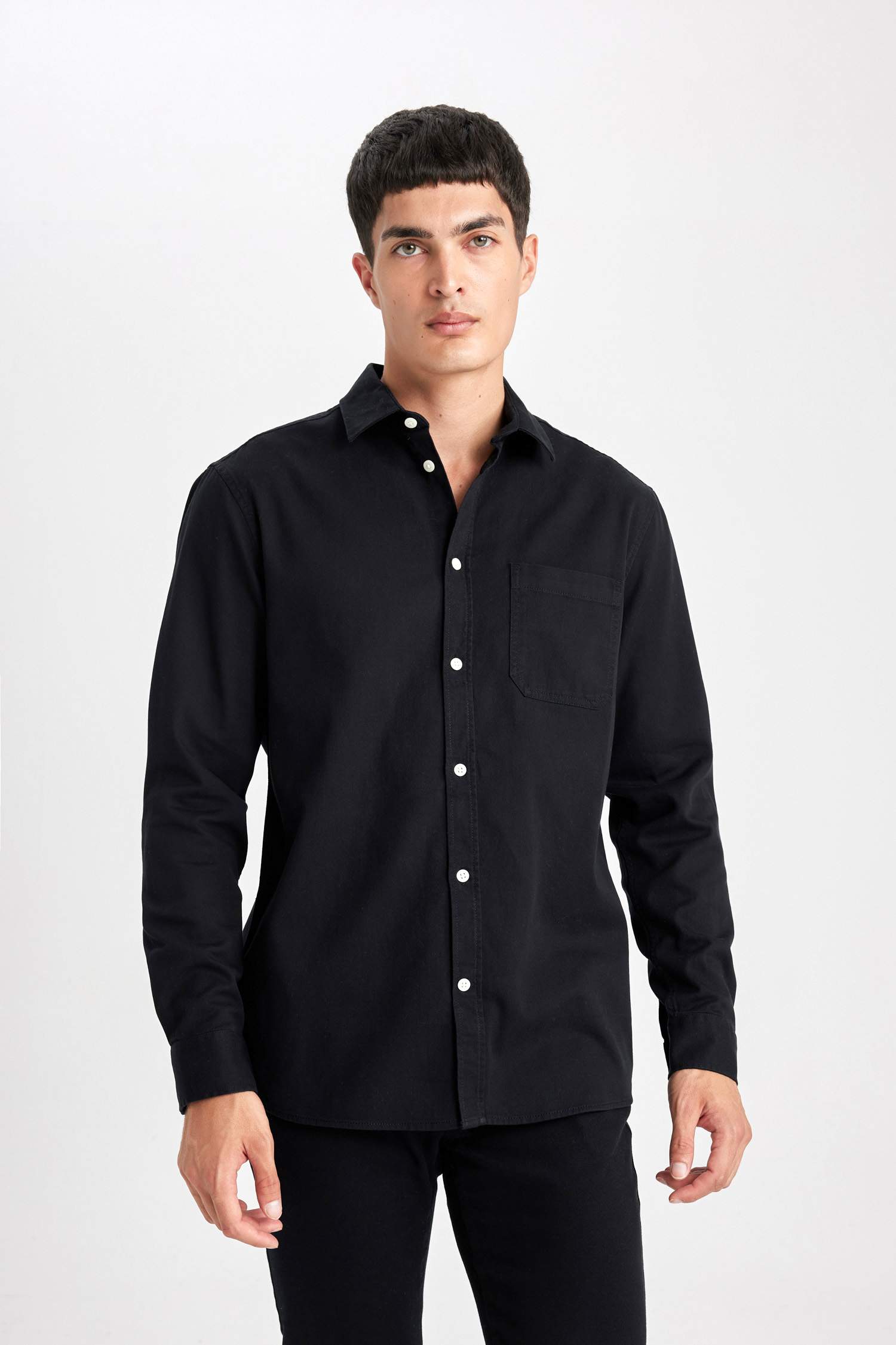 Regular Fit Gabardine Long Sleeve Shirt