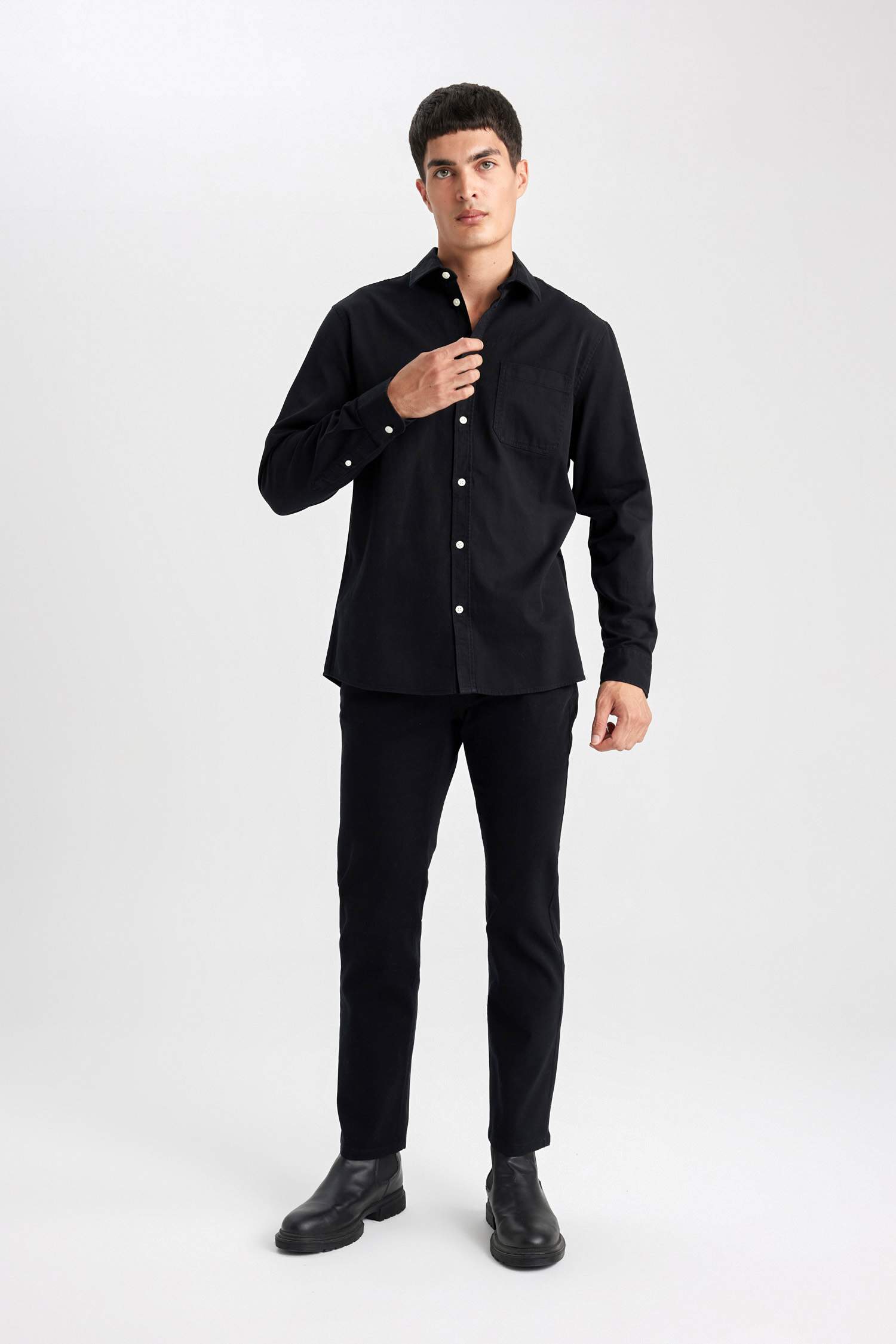 Regular Fit Gabardine Long Sleeve Shirt