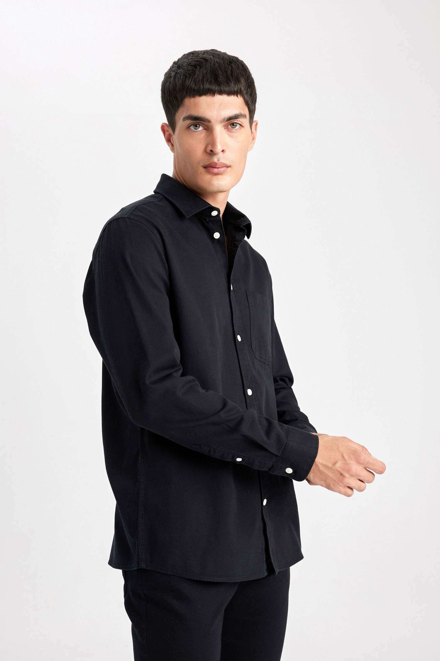 Regular Fit Gabardine Long Sleeve Shirt