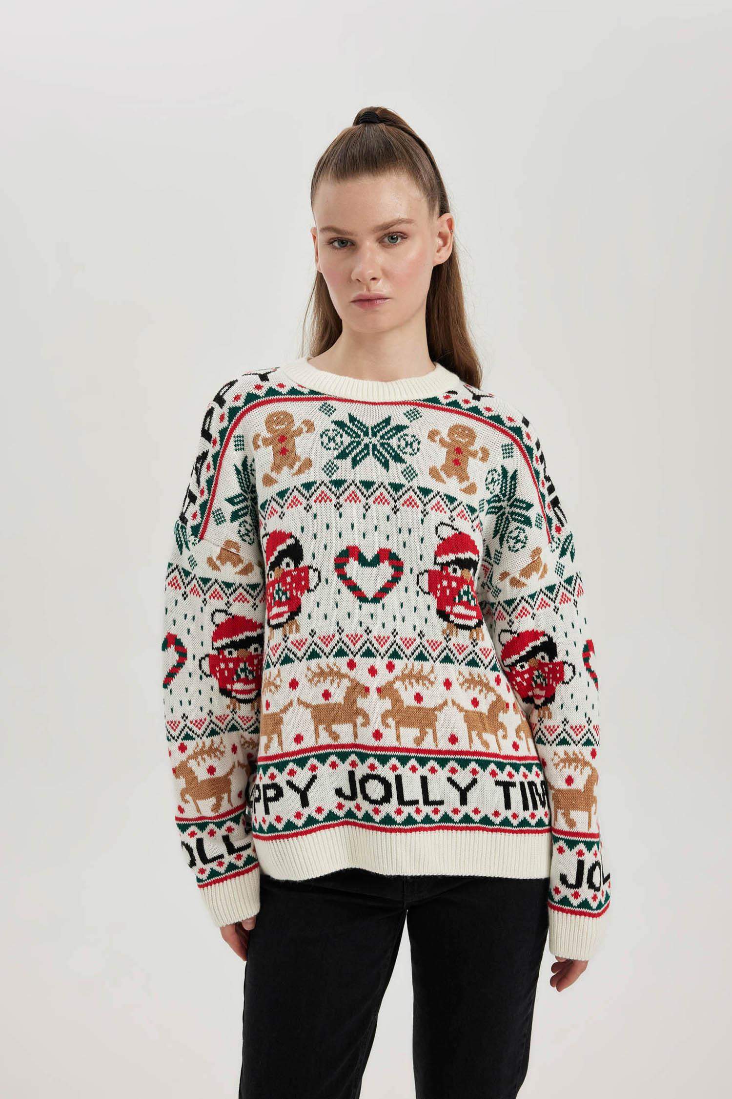 Christmas Themed Crew Neck Pullover