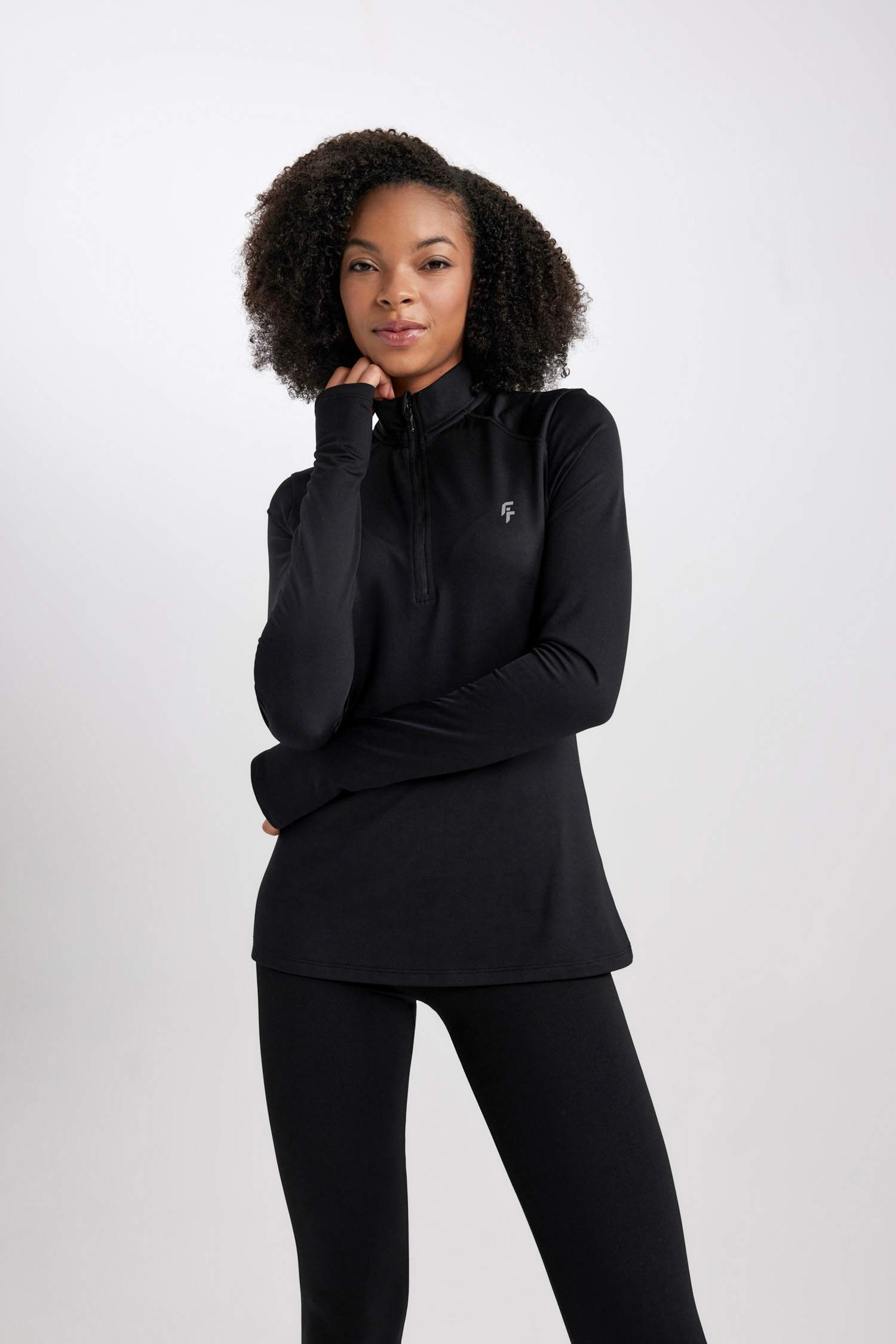 биік жаға слоган Ұзын жеңді футболка