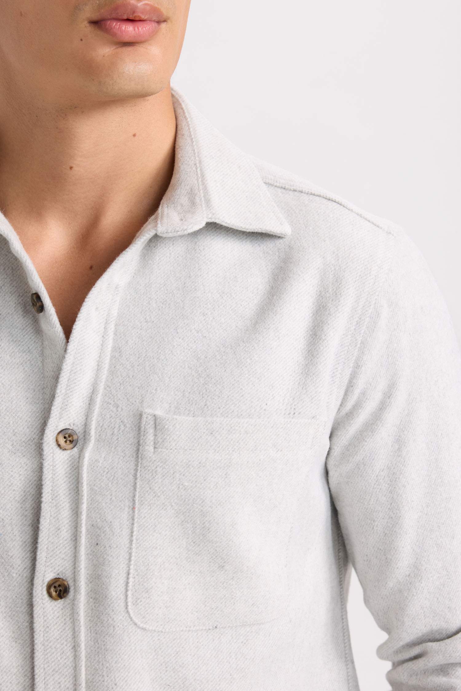 Regular Fit Oduncu Cep Detaylı Basic Düz Uzun Kollu Gömlek