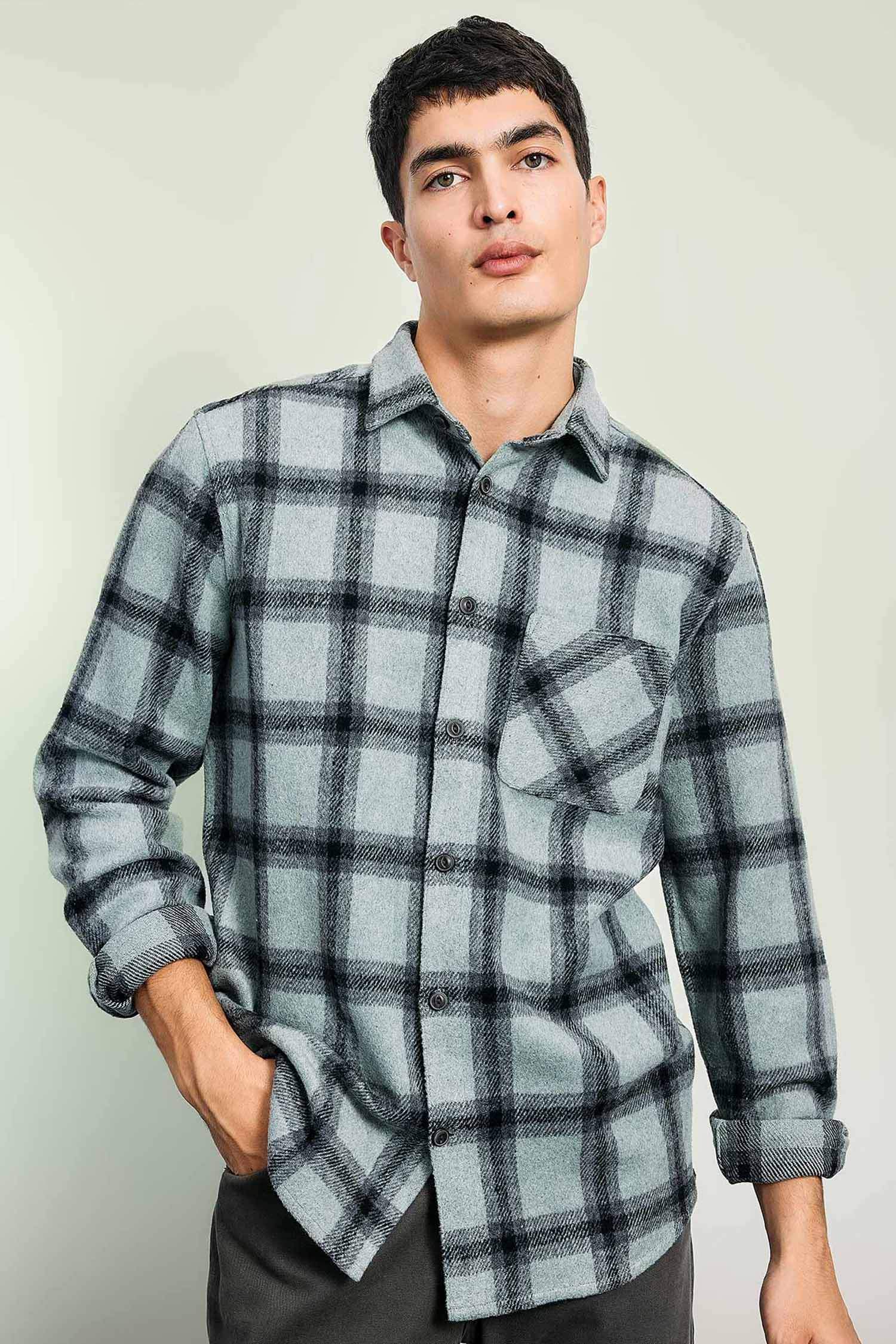 Regular Fit Kareli Oduncu Uzun Kollu Gömlek