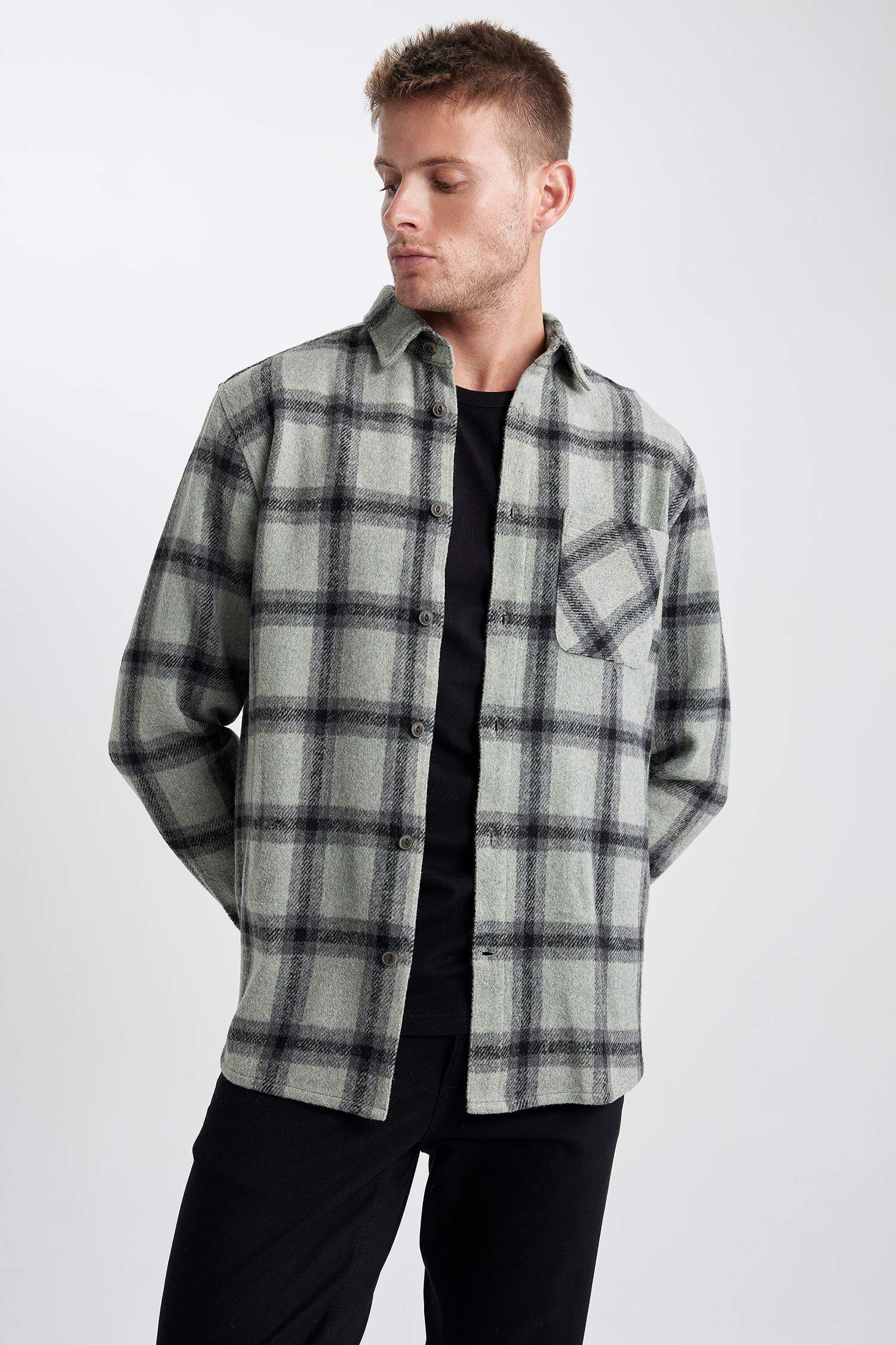 Regular Fit Kareli Oduncu Uzun Kollu Gömlek