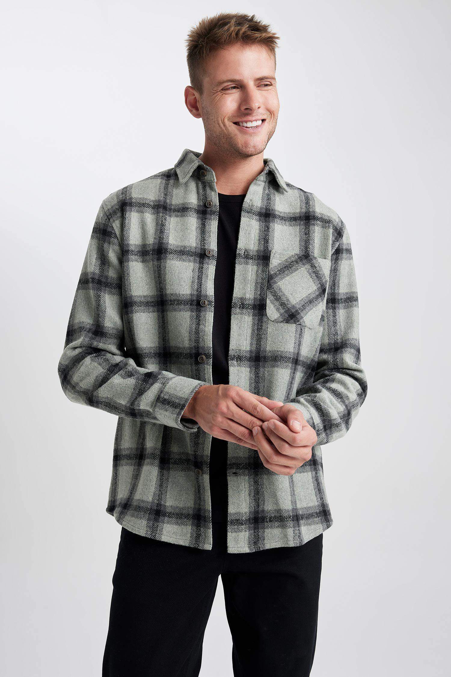 Regular Fit Kareli Oduncu Uzun Kollu Gömlek