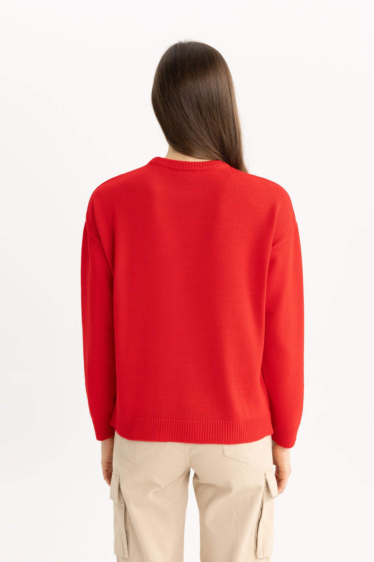 Christmas Themed Crew Neck Knit Pullover