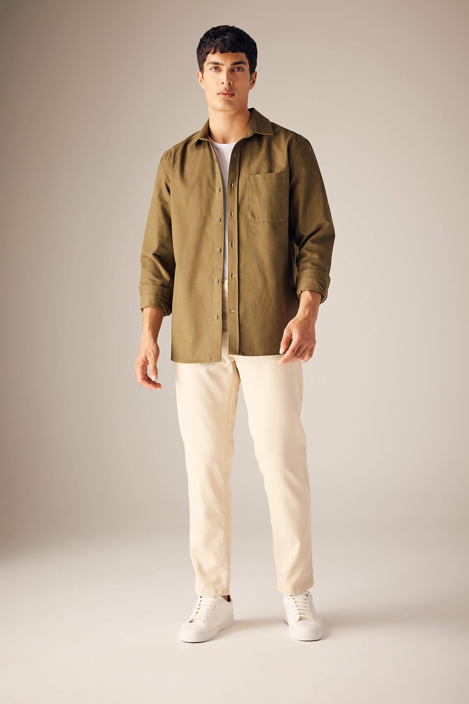 поло жаға мақта Ұзын жеңді көйлек