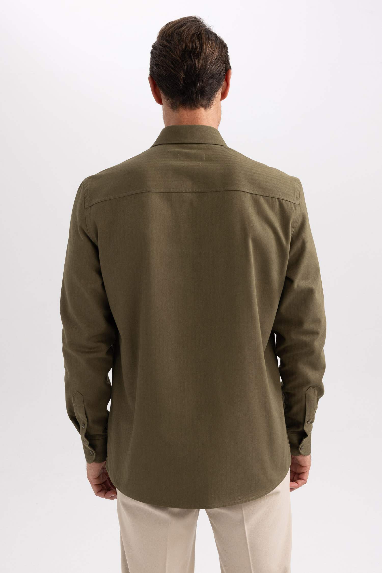 Khaki Man Regular Fit Long Sleeve Shirt 2891153 | DeFacto