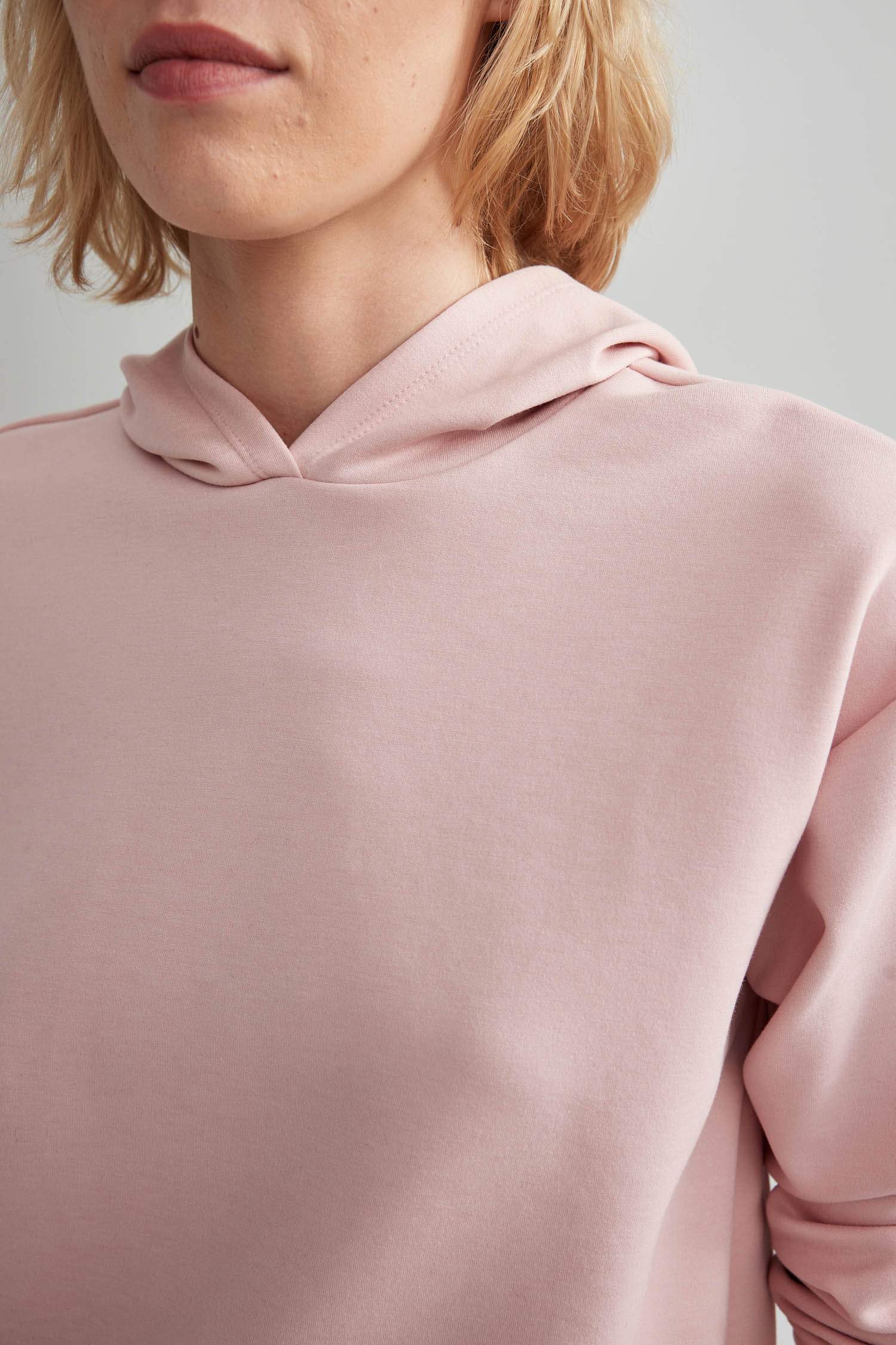 DeFactoFit Standard Fit Hooded Scuba Sports Basic Sweatshirt