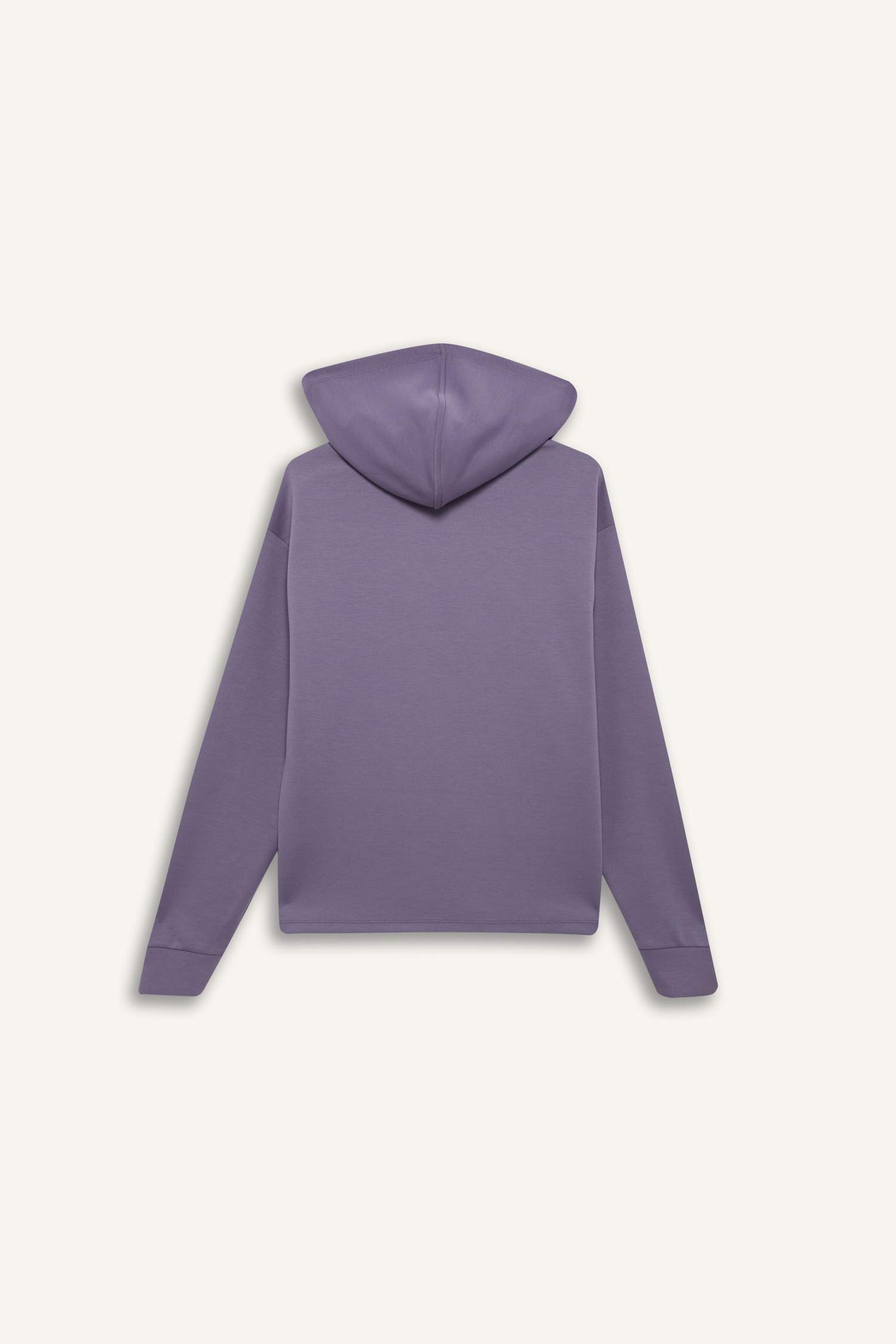 Standart Fit Kapüşonlu Skuba Dalgıç Kumaş Sporcu Basic Düz Sweatshirt