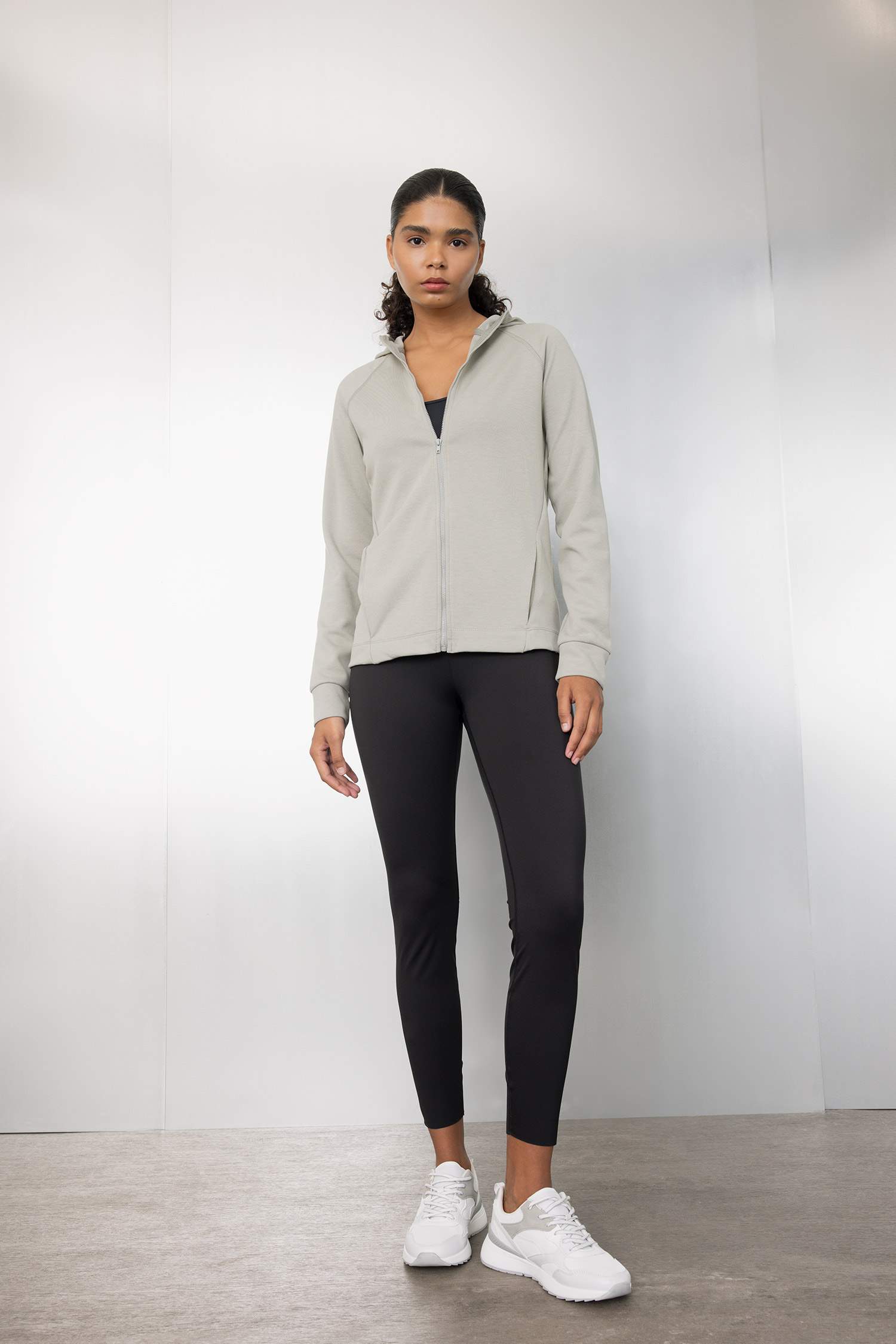 DeFactoFit Standart Fit Sporcu Fermuarlı Skuba Dalgıç Kumaş Hırka