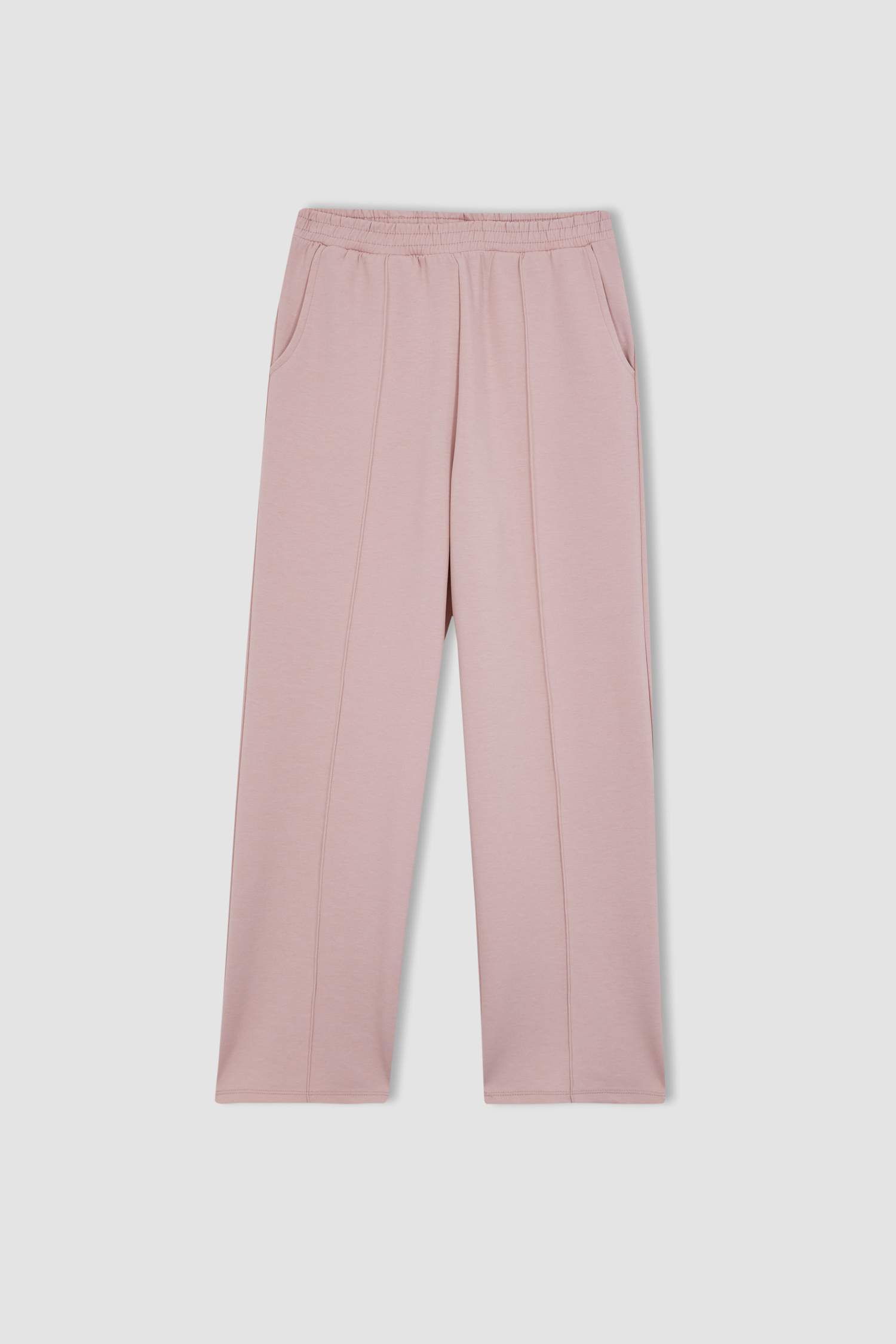 بنطلون رياضي قماش سكوبا قصة عادية برجل واسع ضيق