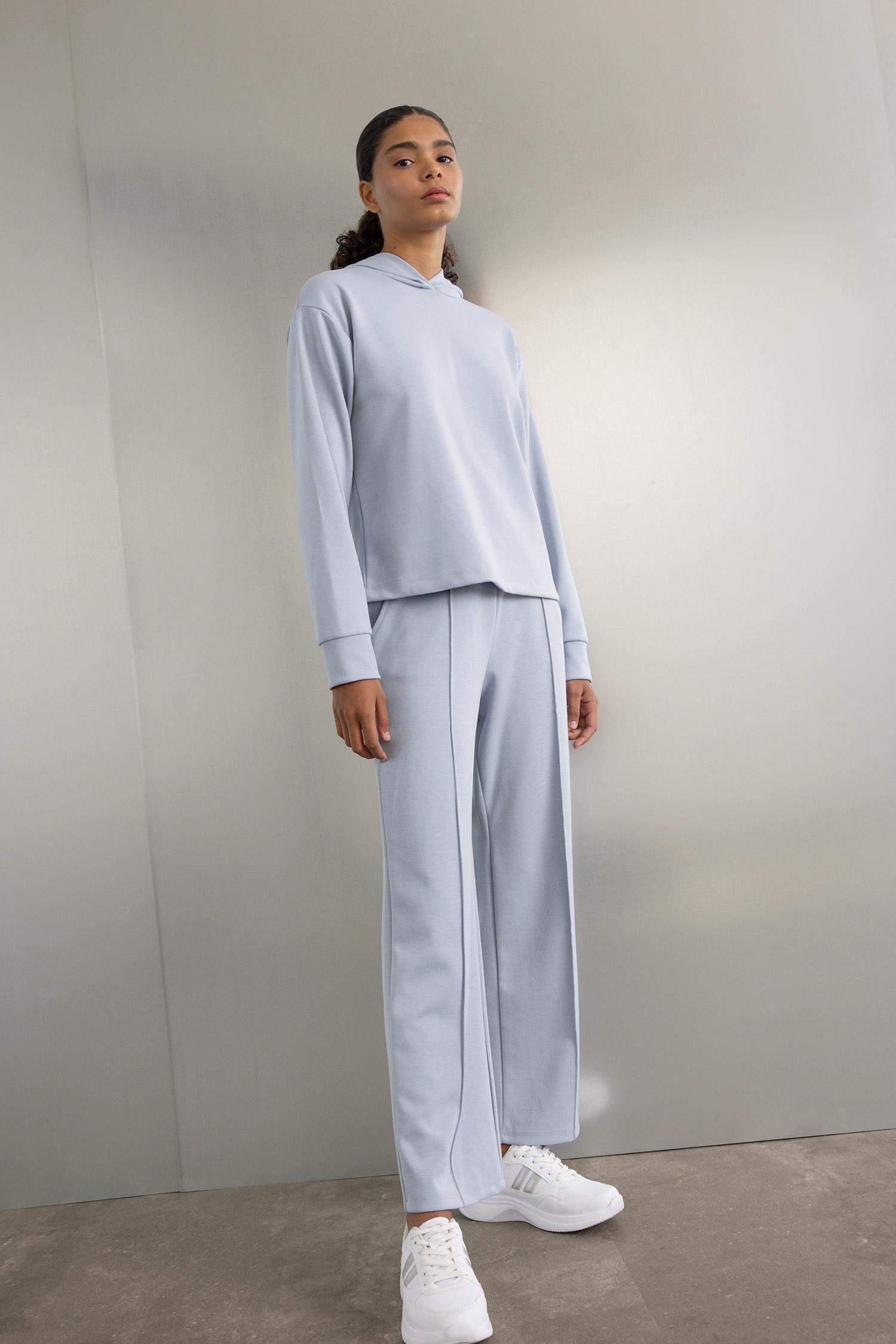 DeFactoFit Sporcu Jogger İnce Eşofman Altı Basic Düz Standart Fit Geniş Paça Skuba Dalgıç Kumaş