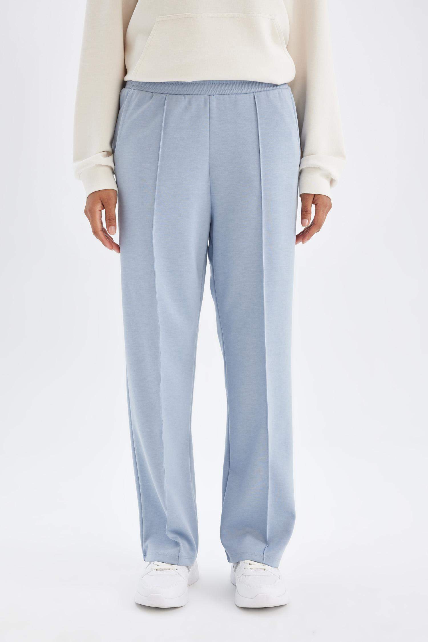 DeFactoFit Sporcu Jogger İnce Eşofman Altı Basic Düz Standart Fit Geniş Paça Skuba Dalgıç Kumaş