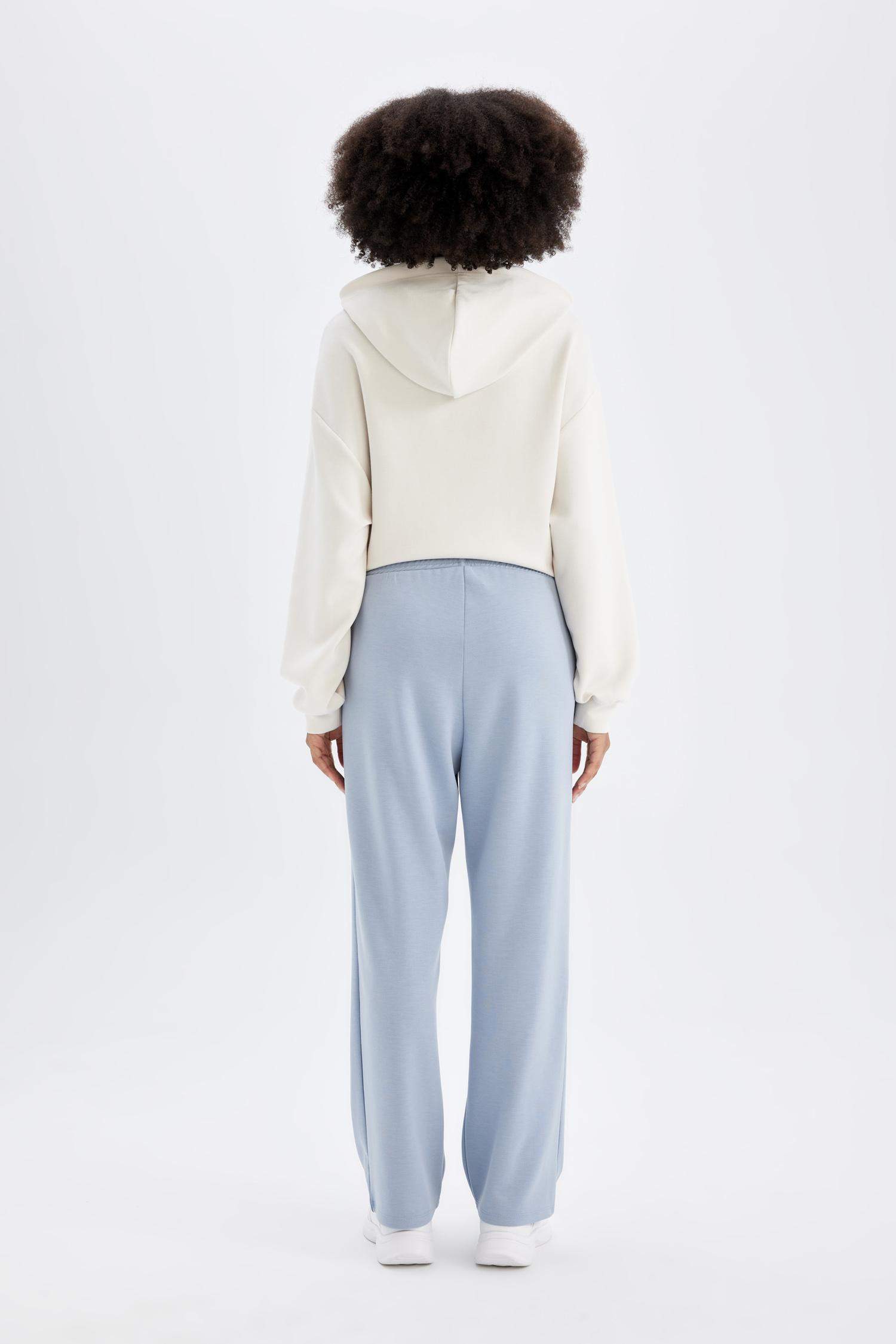 DeFactoFit Sporcu Jogger İnce Eşofman Altı Basic Düz Standart Fit Geniş Paça Skuba Dalgıç Kumaş