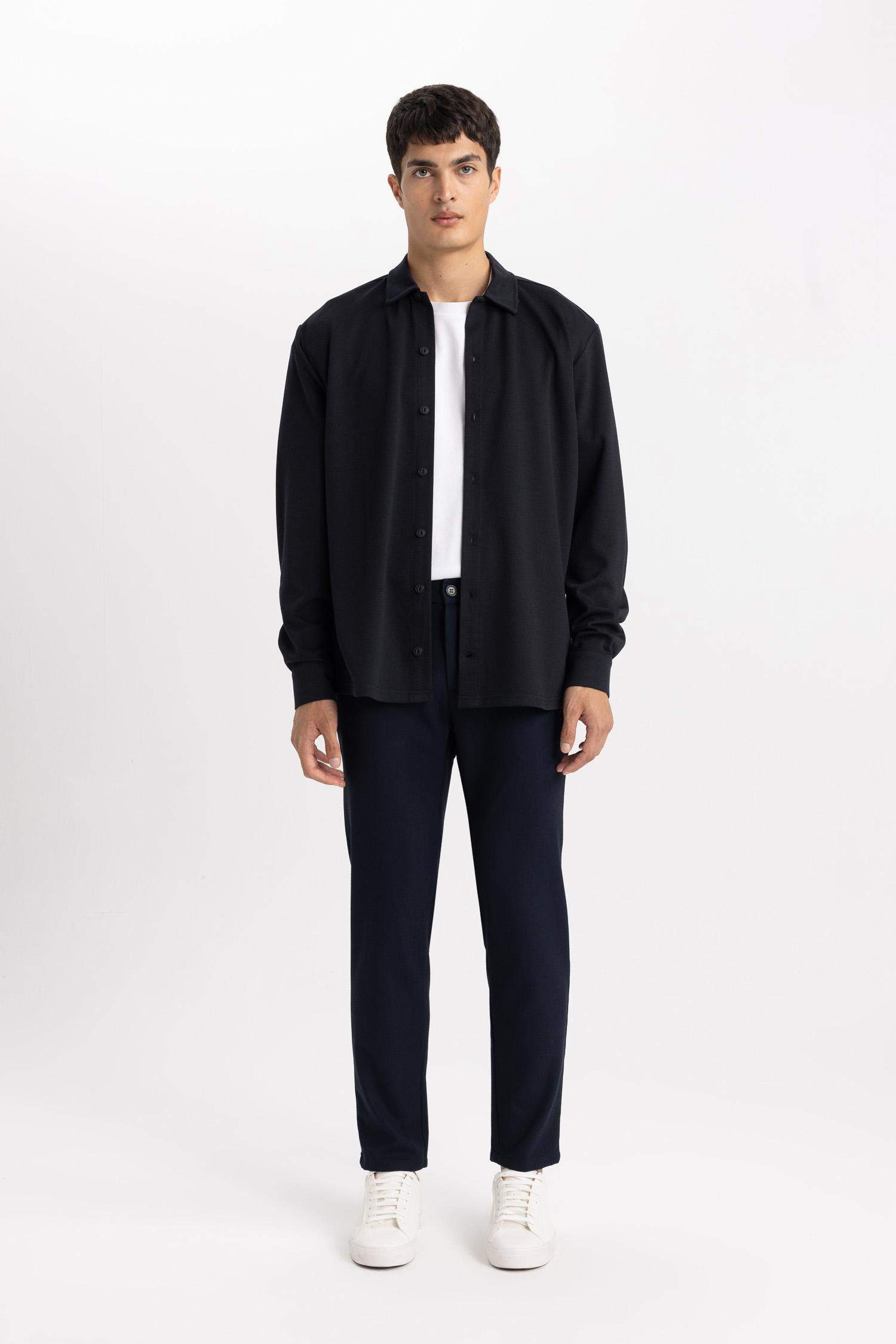 قميص بولو ردن طويل قصة عادية