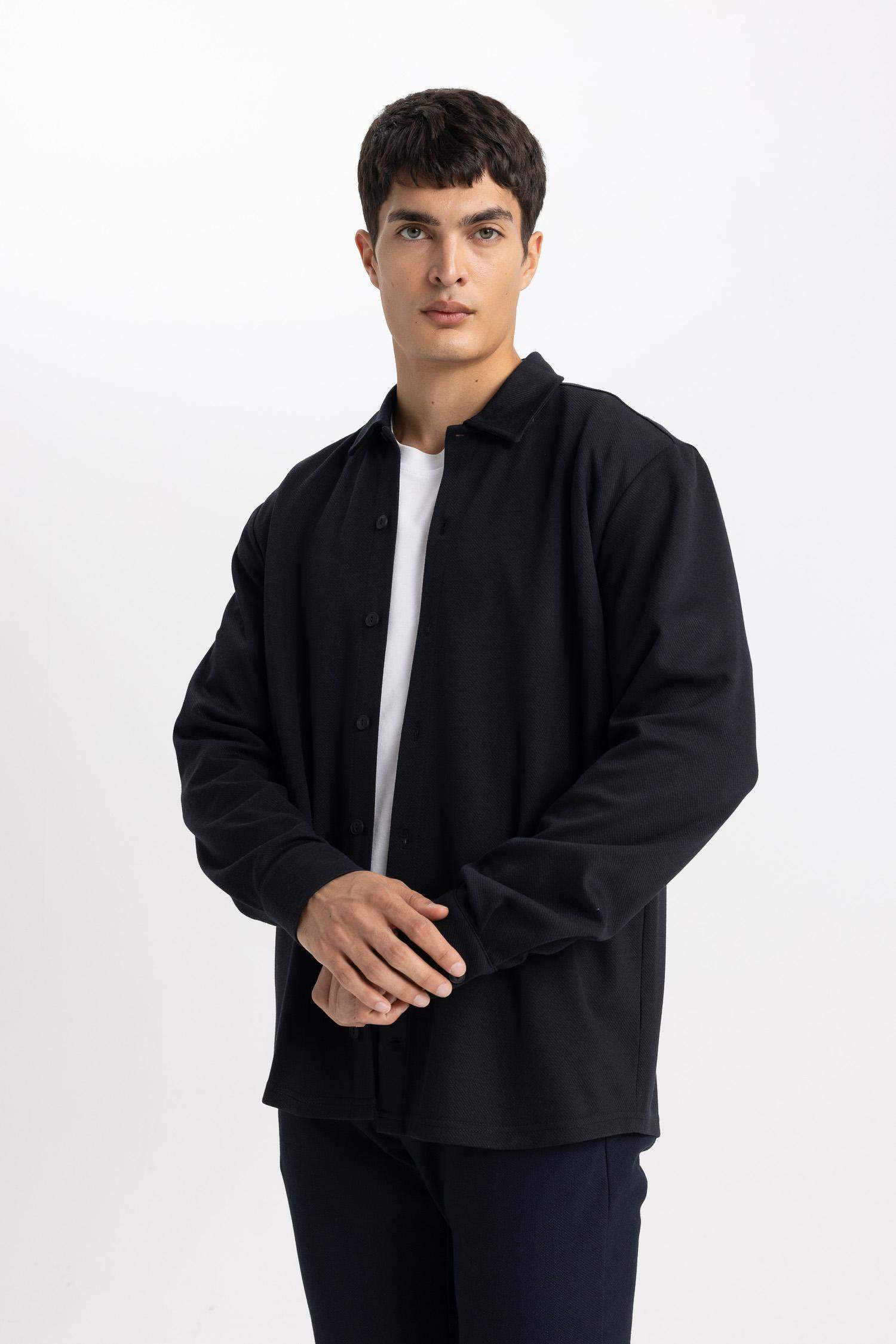 قميص بولو ردن طويل قصة عادية