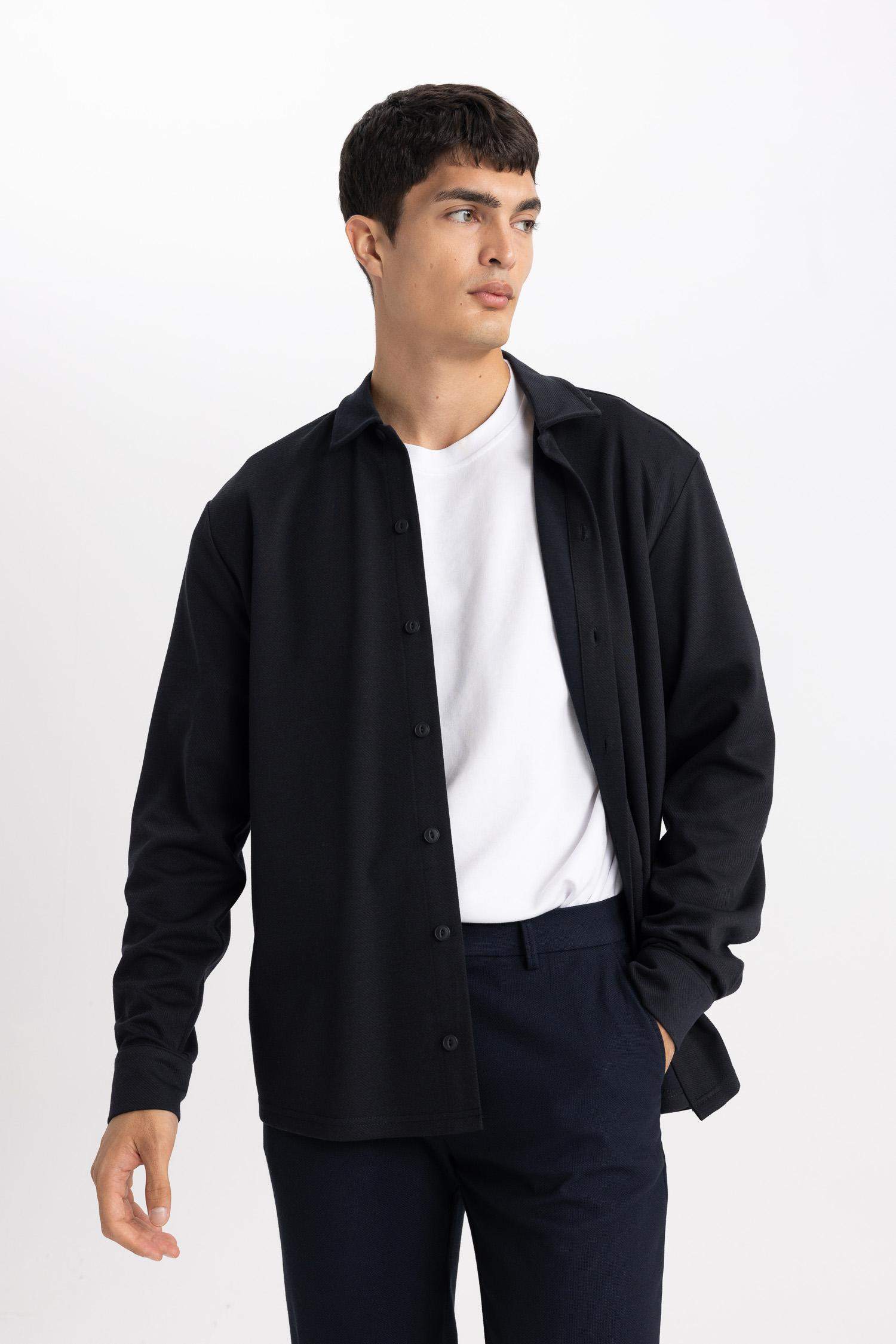 قميص بولو ردن طويل قصة عادية