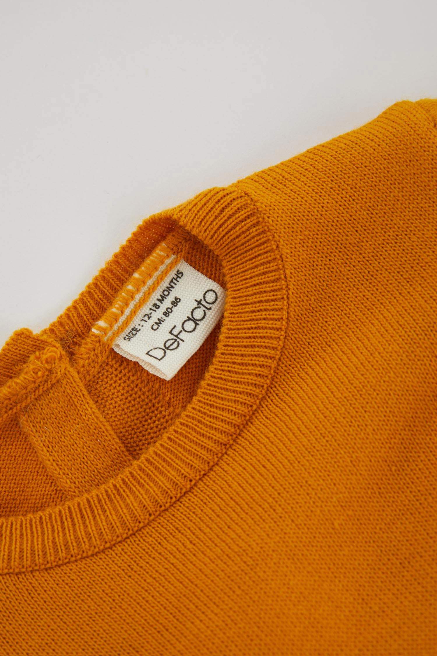 Kız Bebek Desenli Uzun Kollu Triko Elbise