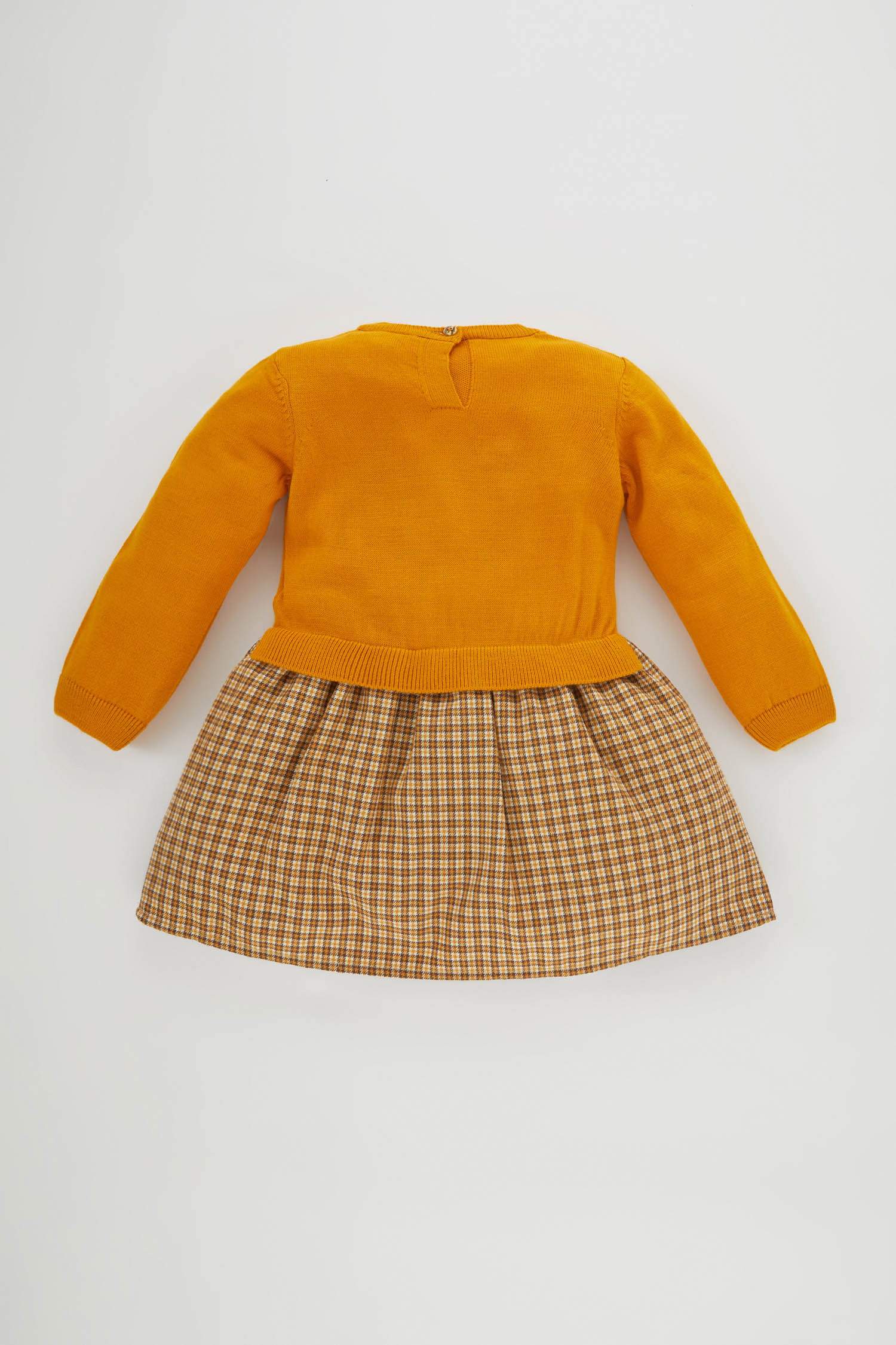 Kız Bebek Desenli Uzun Kollu Triko Elbise