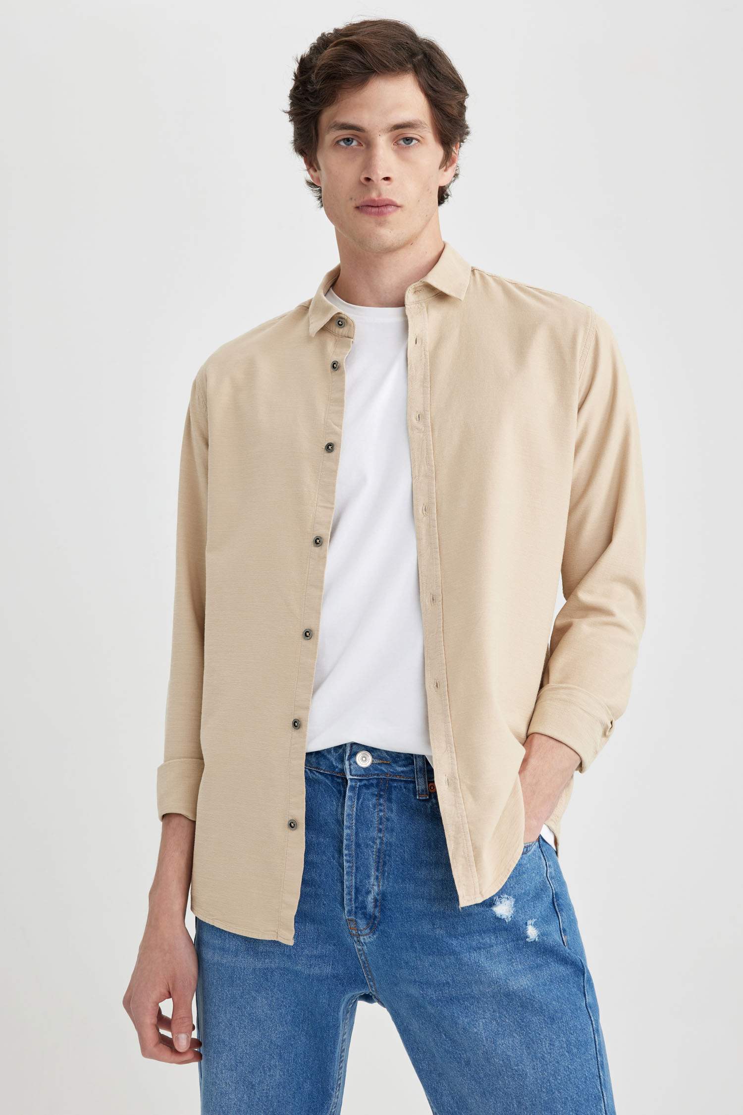 Рубашка приталенного кроя из хлопка