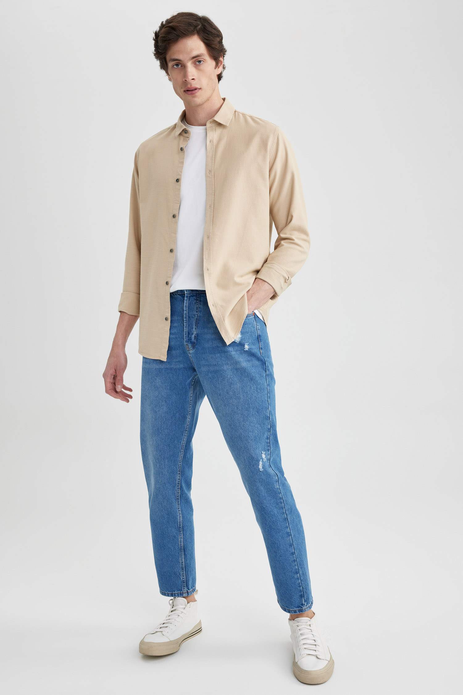 Рубашка приталенного кроя из хлопка