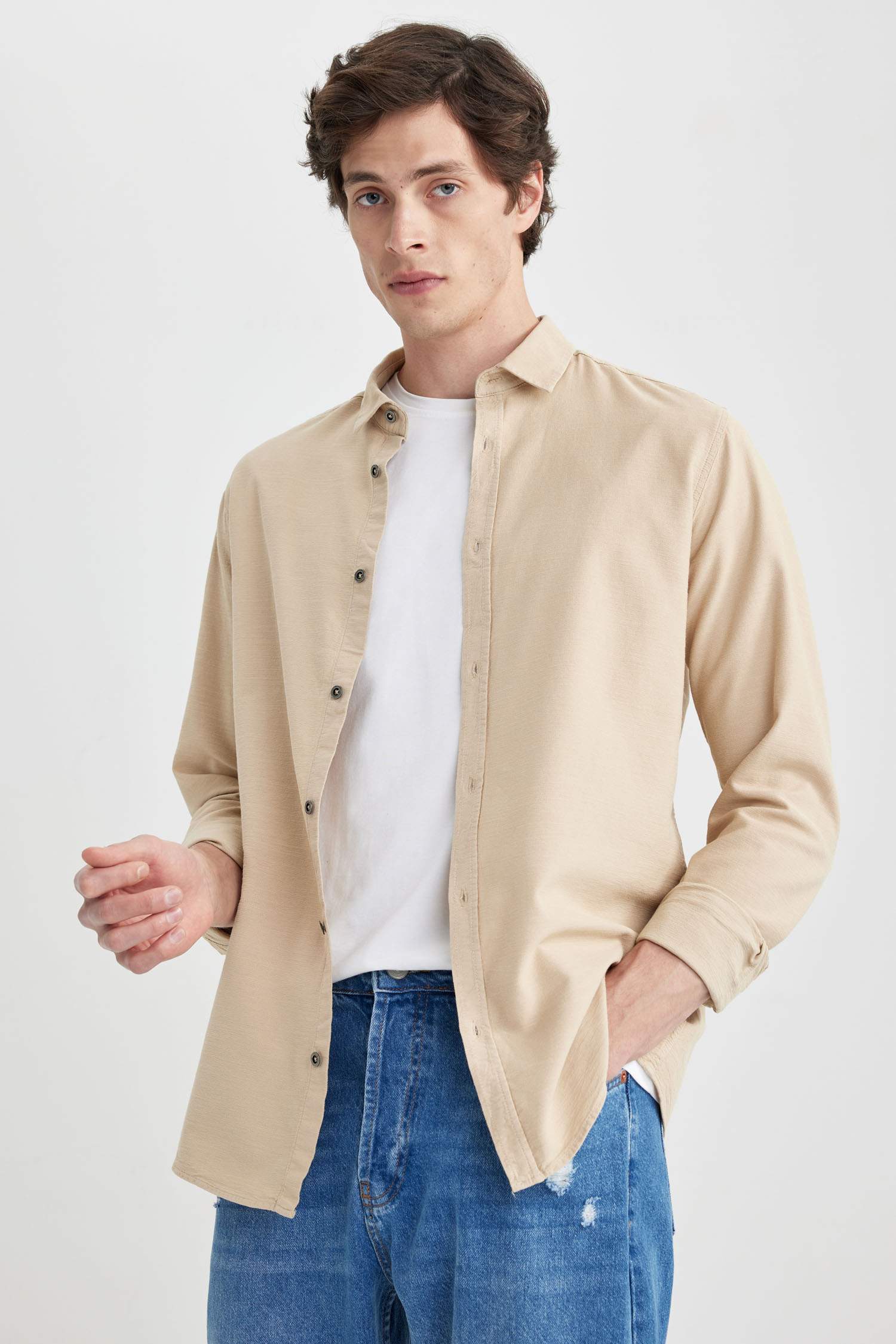 Рубашка приталенного кроя из хлопка